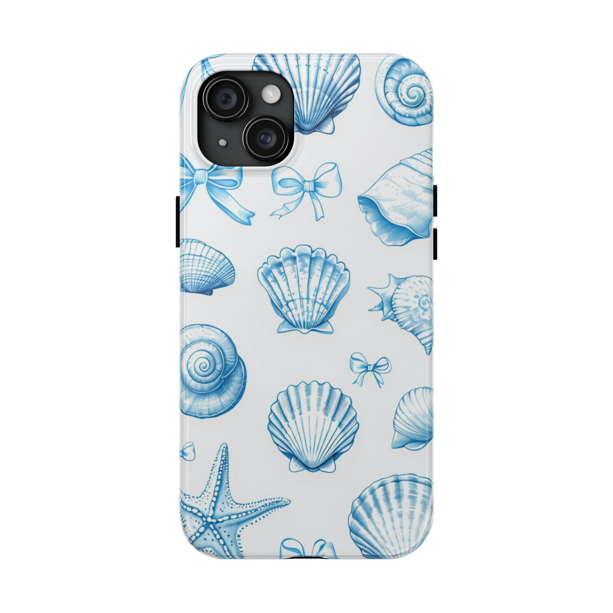 Seashell Blue Tough Phone Case – Coastal Shell Pattern Protective Cover