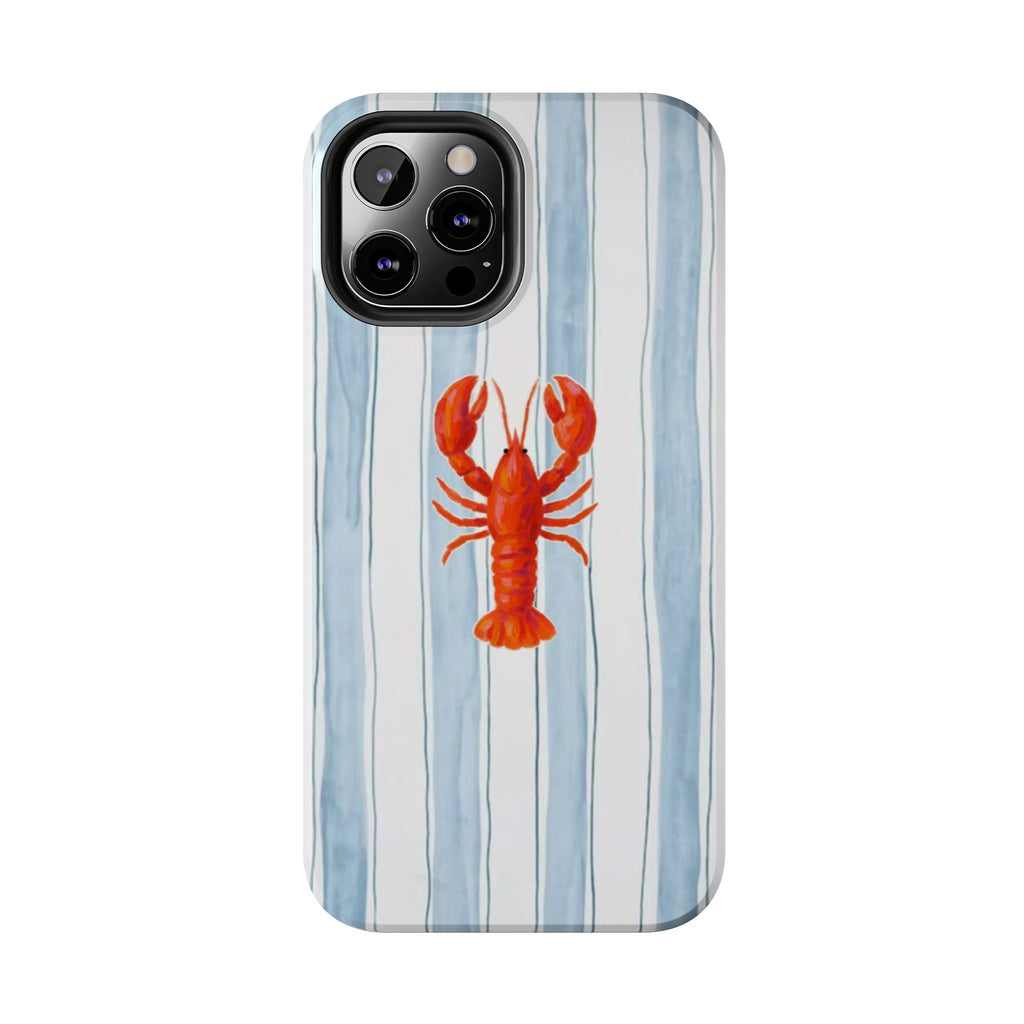Lobster Stripe Tough Phone Case — Coastal Nautical Protective Cover