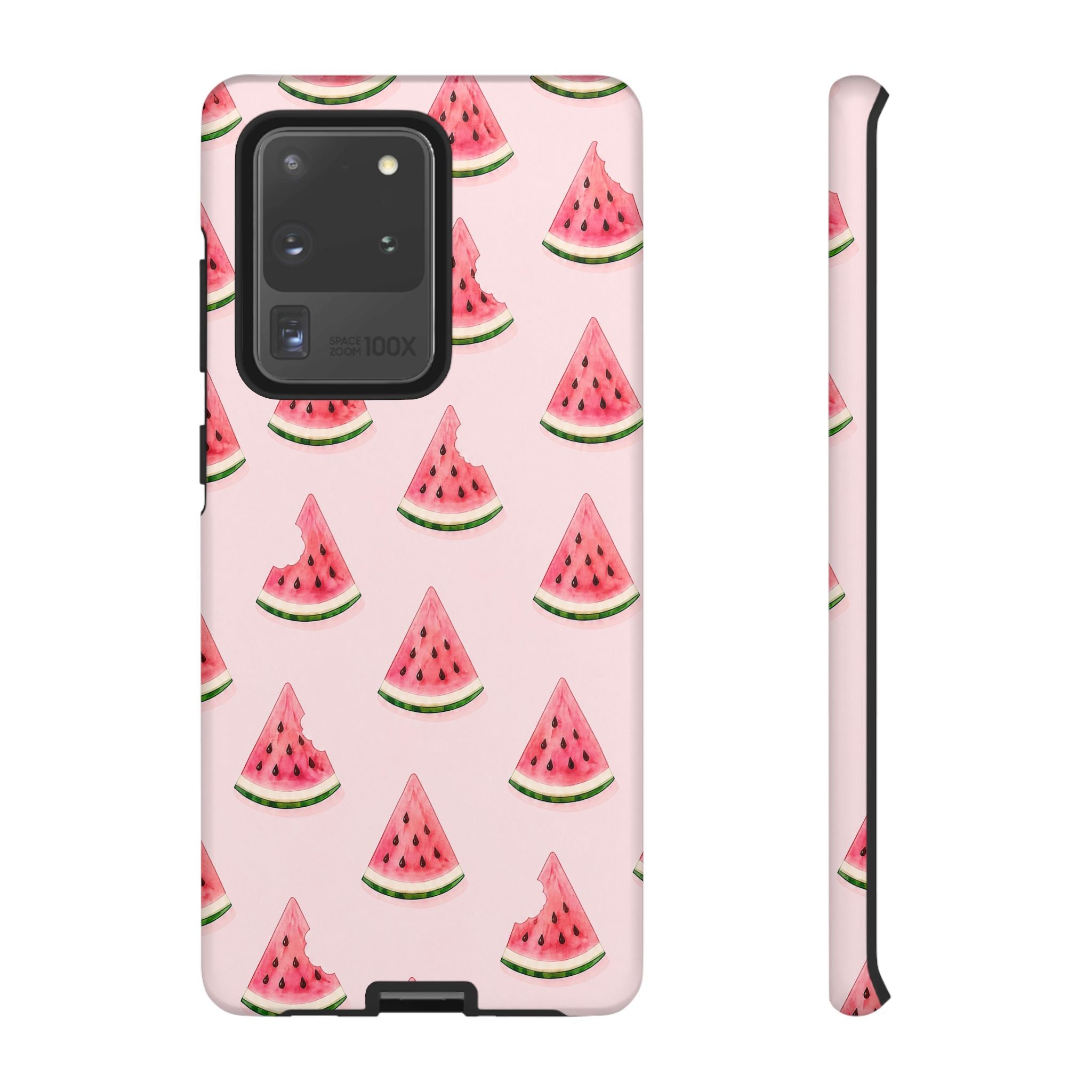 Watermelon Pattern Tough Phone Case — Pink Fruit Slice Protective Case