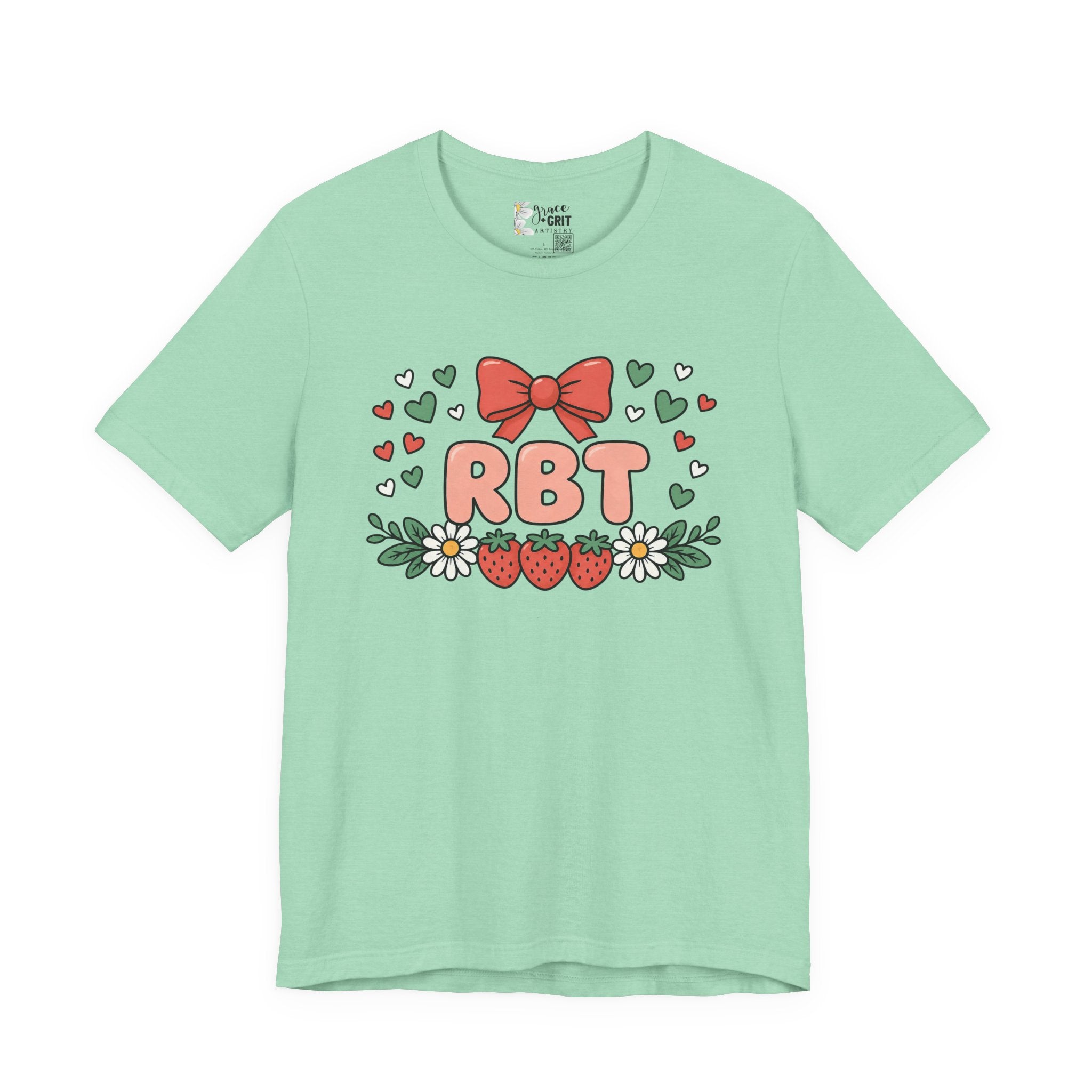 Strawberry Bow RBT Tee — Cute Floral Graphic T-Shirt