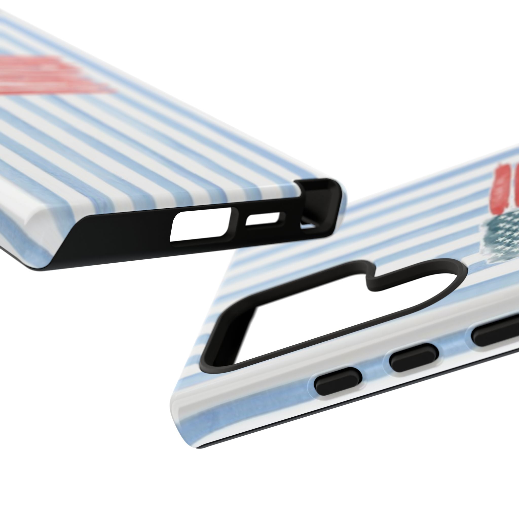 American Flag Watercolor Phone Case - Blue Stripe Tough Case