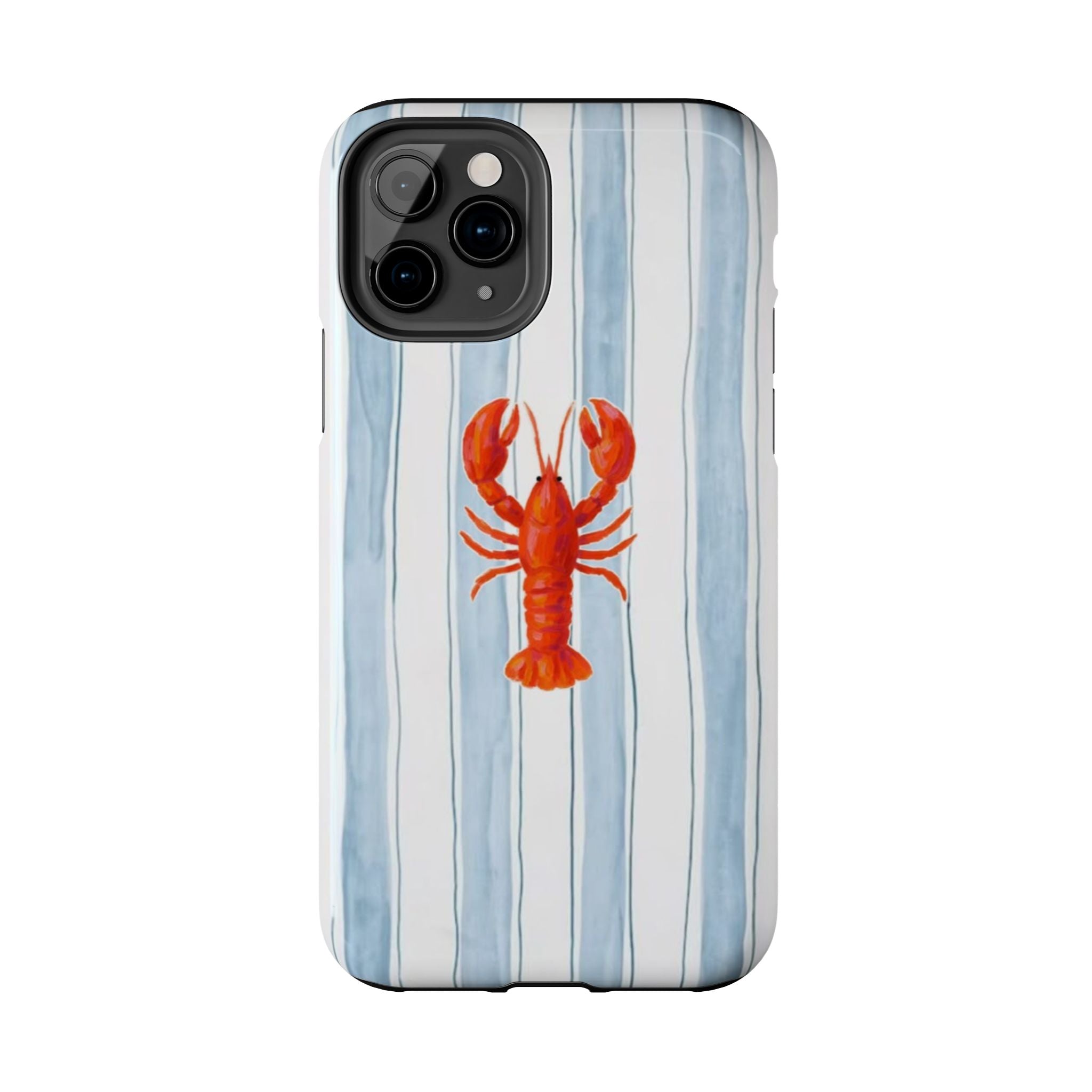 Lobster Stripe Tough Phone Case — Coastal Nautical Protective Cover