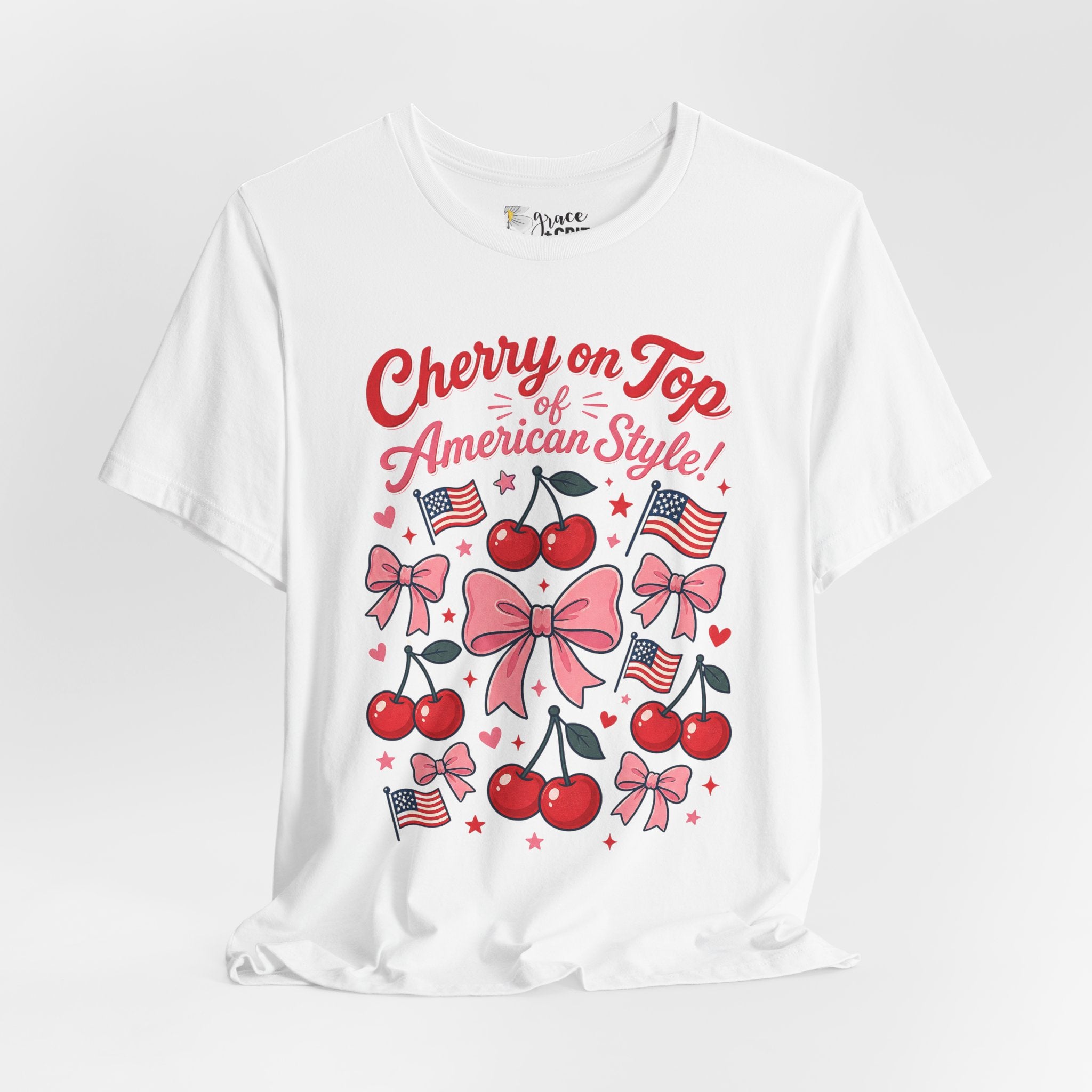 Cherry on Top American Style Tee — Patriotic Cherry Graphic Shirt