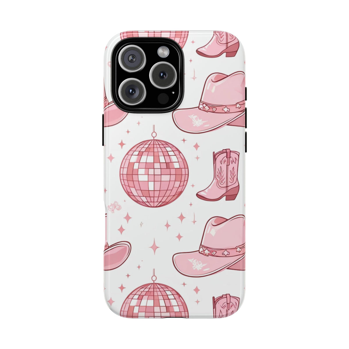 Pink Cowboy Boots & Disco Balls Tough Phone Case