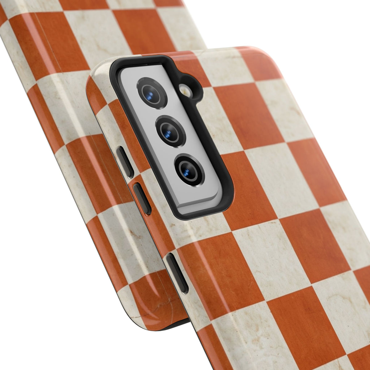 Orange and Cream Checkerboard Tough Phone Case