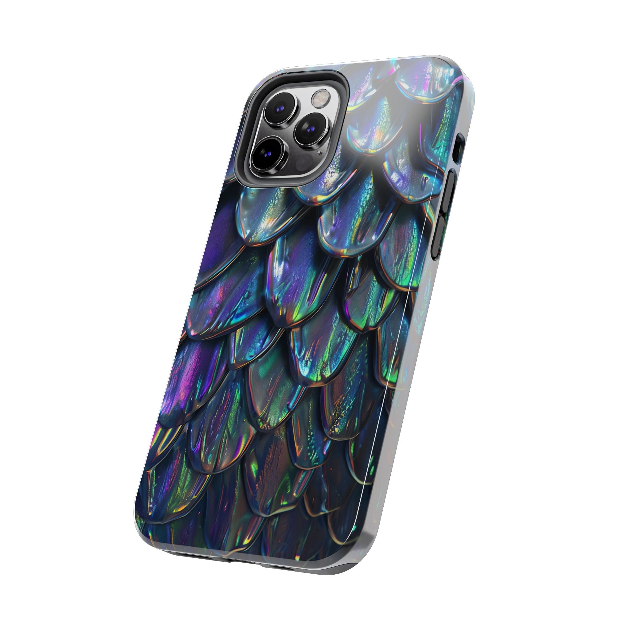 Holographic Mermaid Scale Tough Phone Case — Iridescent Protective Phone Cover