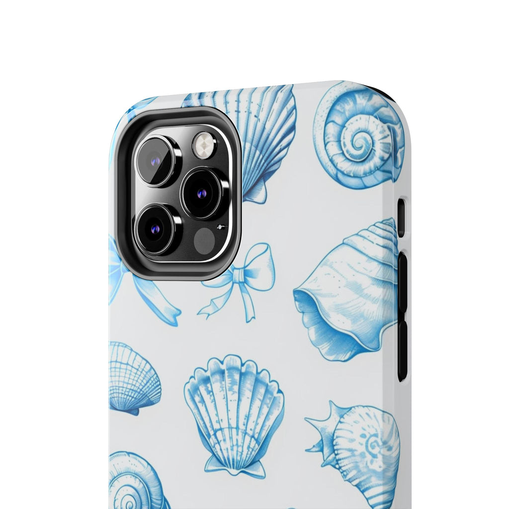 Seashell Blue Tough Phone Case – Coastal Shell Pattern Protective Cover