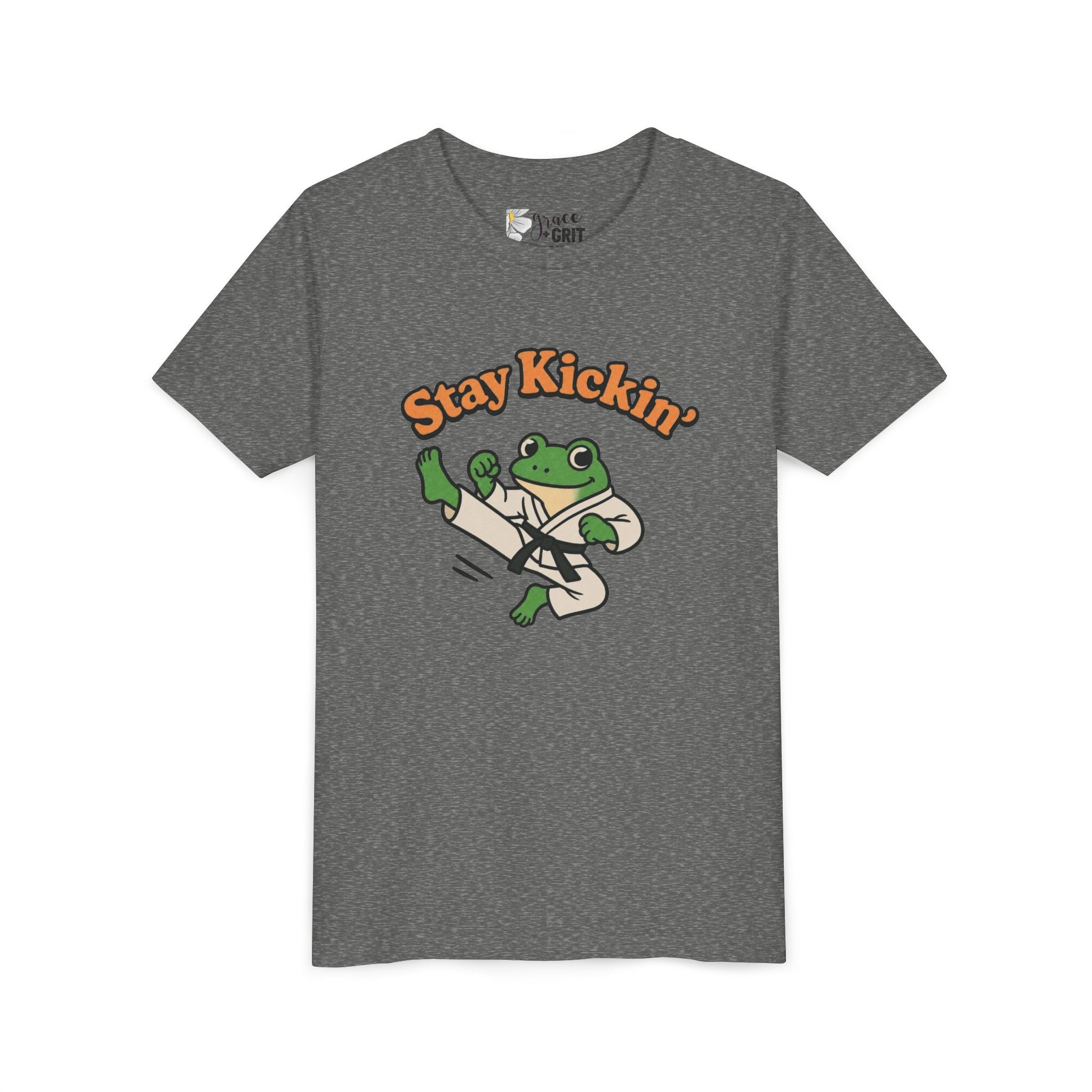 Stay Kickin' Frog Martial Arts Youth Tee | Karate Frog Kids Shirt