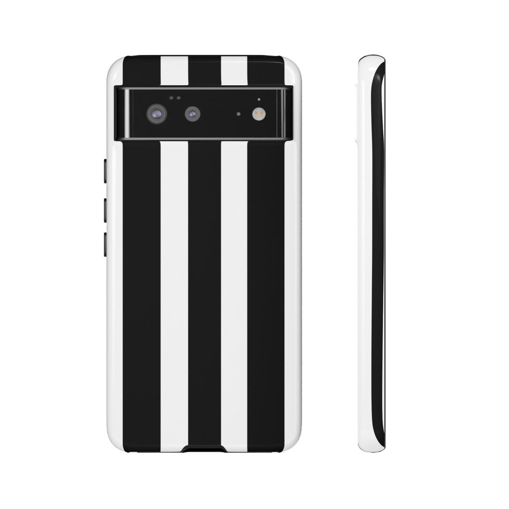 Black & White Vertical Stripe Phone Case — Tough Protective iPhone Cover