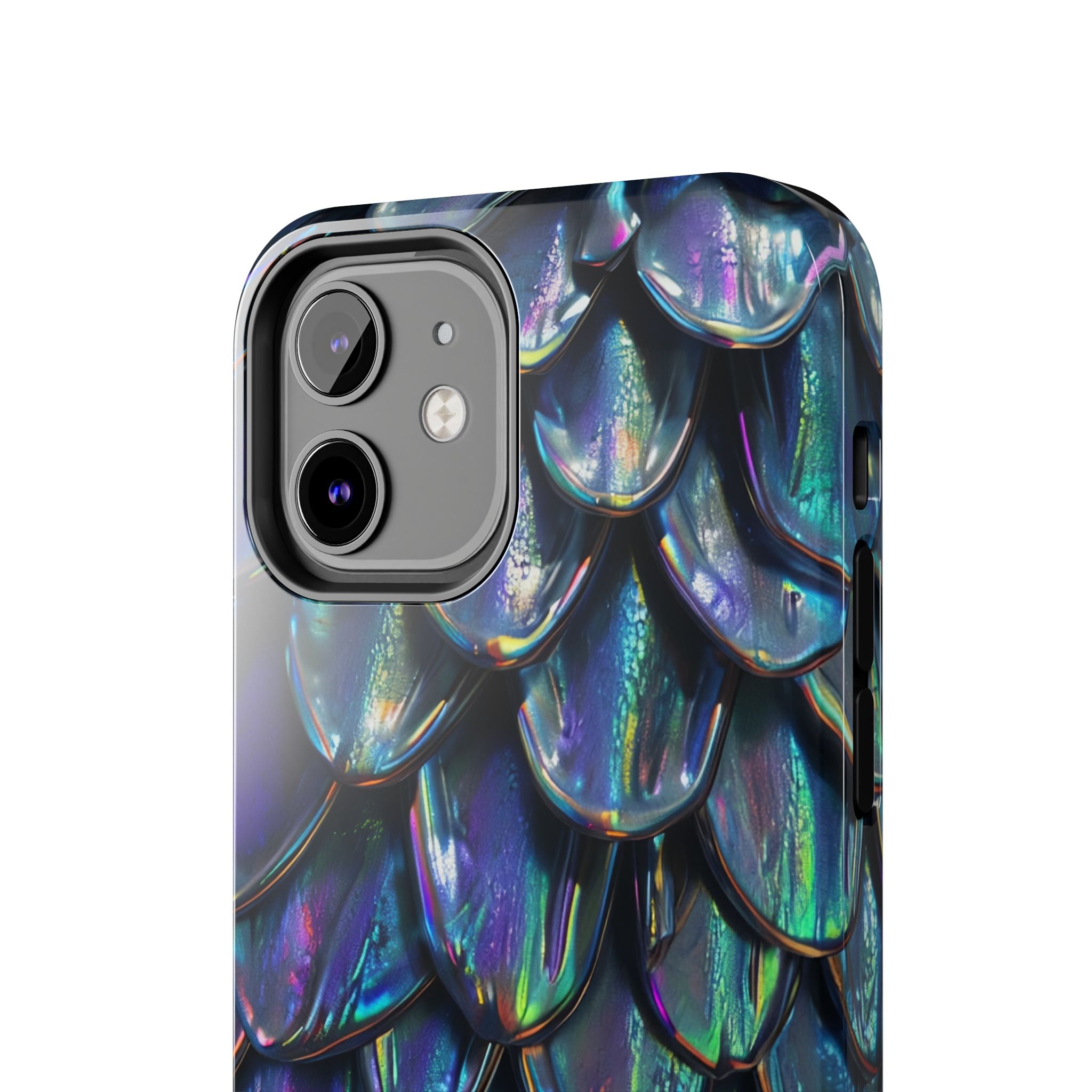Holographic Mermaid Scale Tough Phone Case — Iridescent Protective Phone Cover