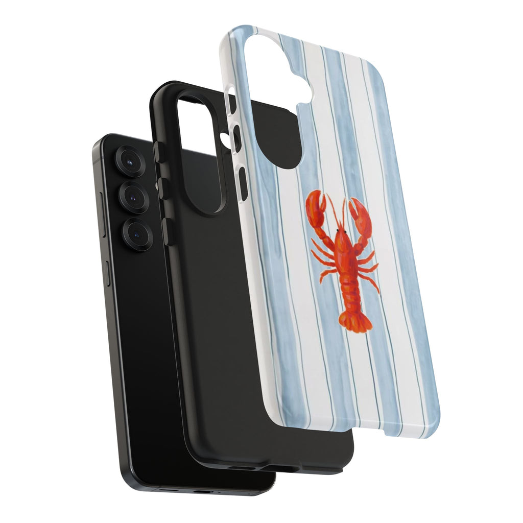 Lobster Stripe Tough Phone Case — Coastal Nautical Protective Cover