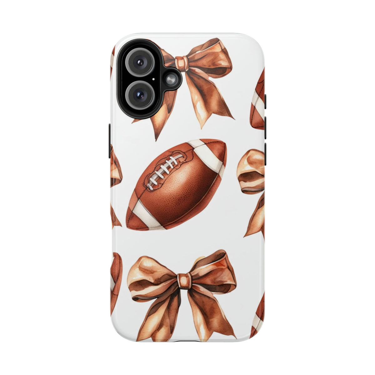 Tough Phone Case – Football & Bow Pattern