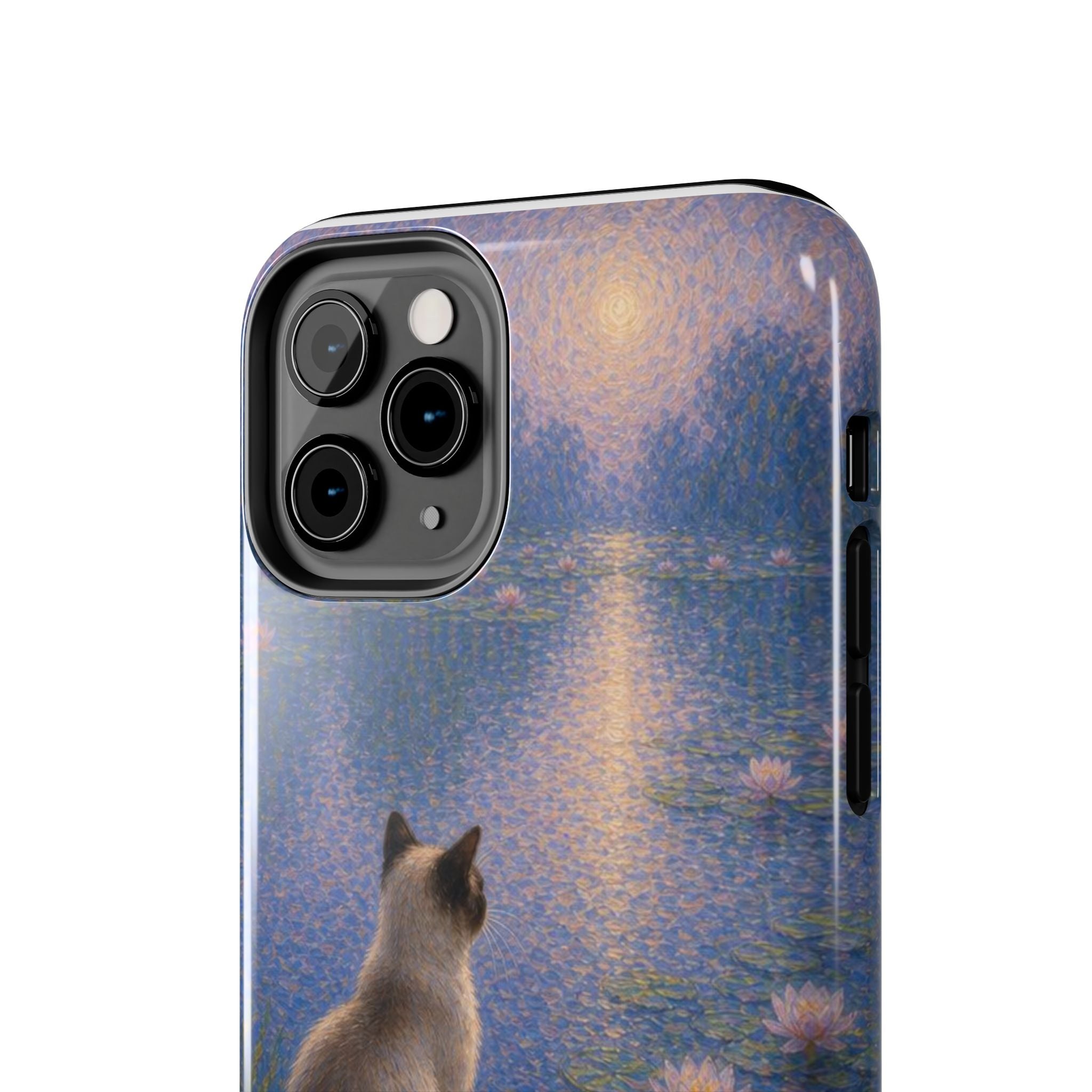 Siamese Cat by Moonlight Tough Phone Case – Waterlily Dream Protective Cover