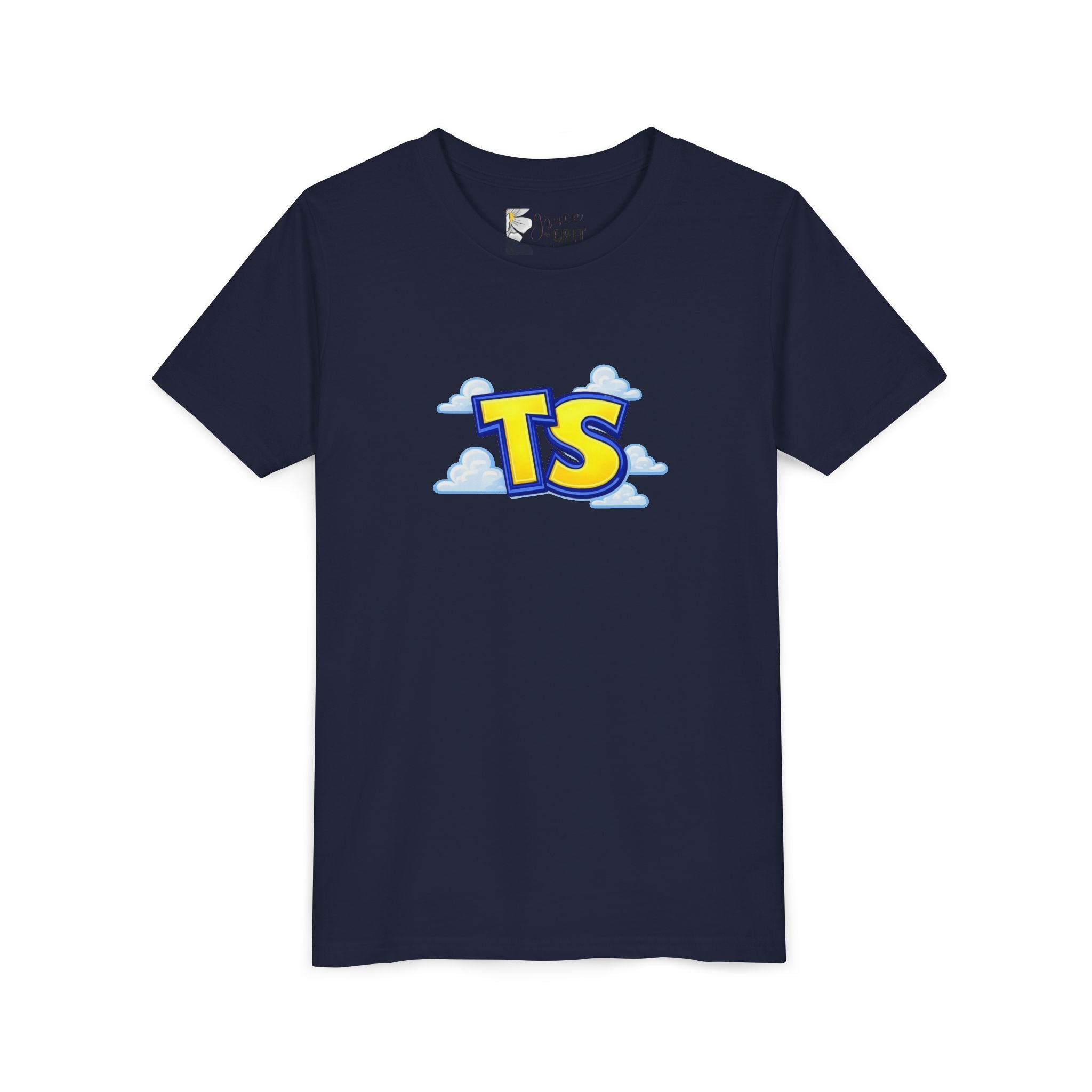 Youth Tee — Playful 'TS' Cloud Logo Kids T-Shirt
