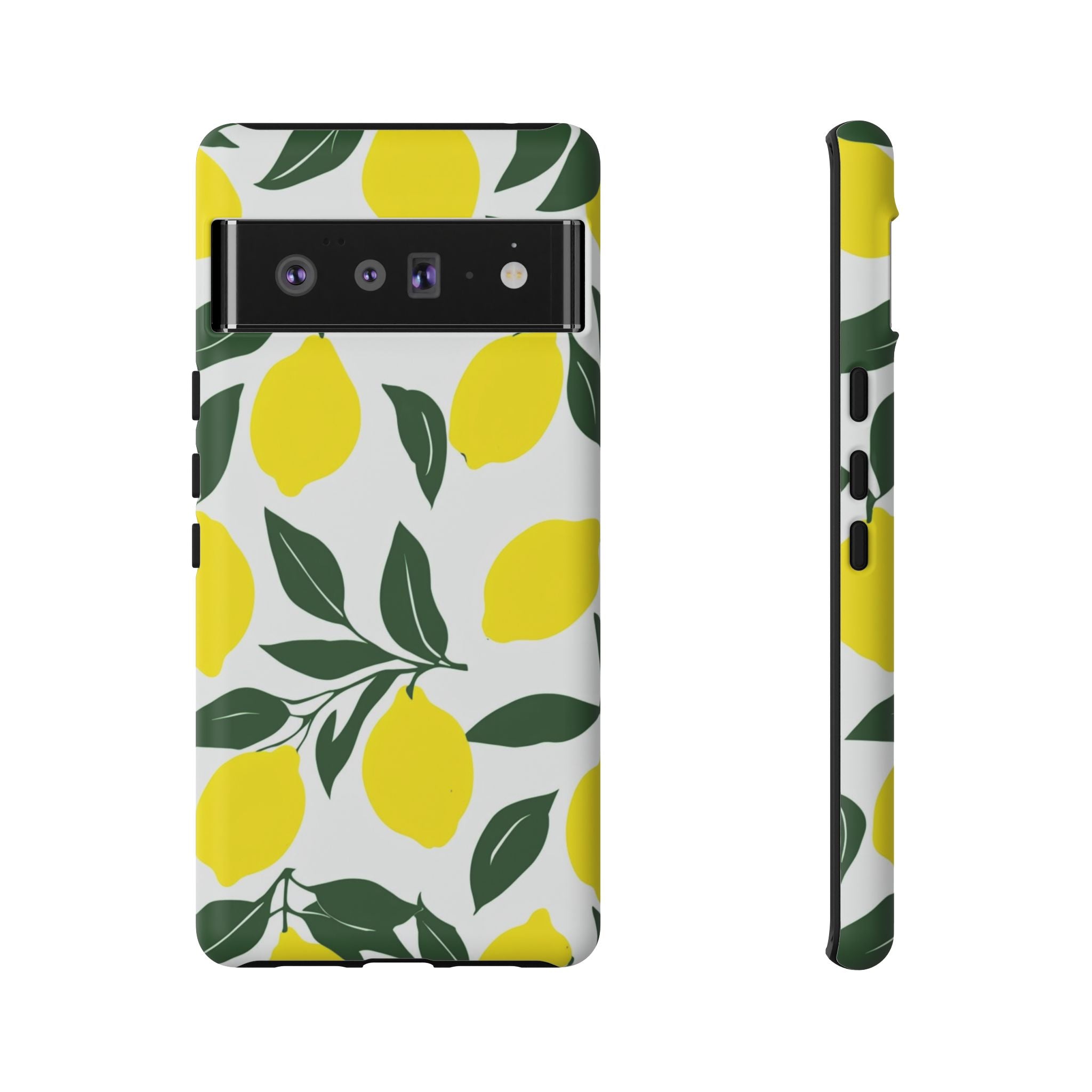 Lemon Pattern Tough Phone Case — Bright Citrus Protective Cover