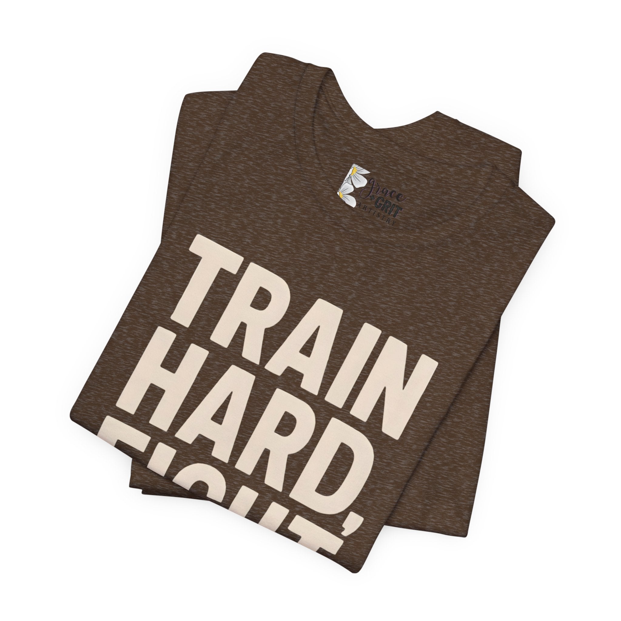 Train Hard Fight Easy Tee | Motivational Gym Workout Shirt