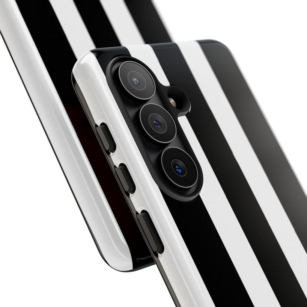 Black & White Vertical Stripe Phone Case — Tough Protective iPhone Cover