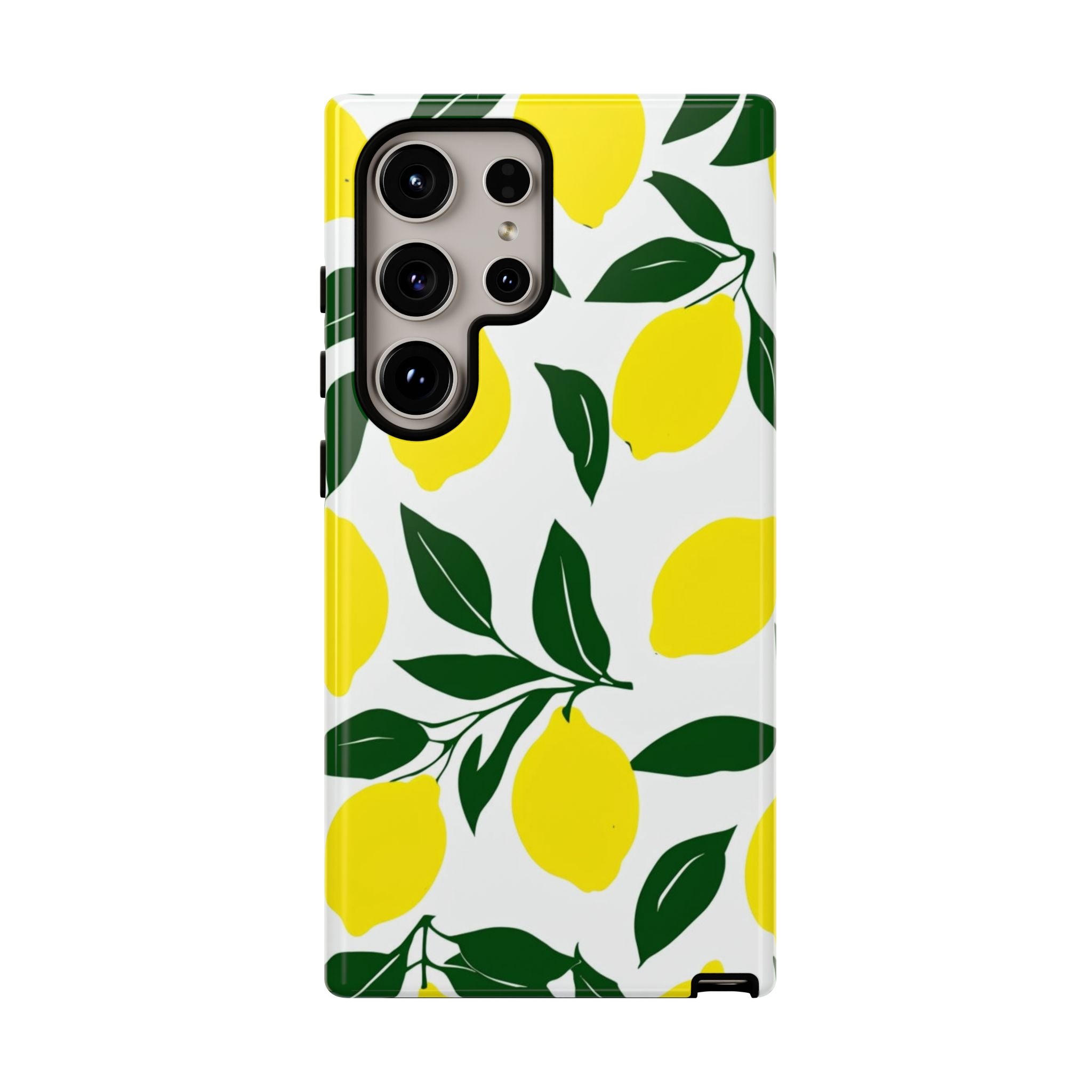 Lemon Pattern Tough Phone Case — Bright Citrus Protective Cover
