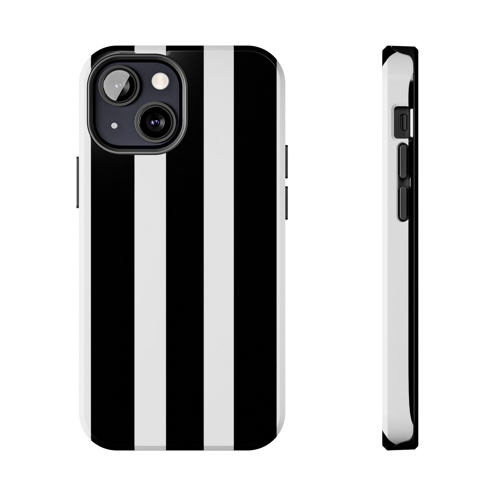 Black & White Bold Stripe Phone Case — Tough Protective Cover