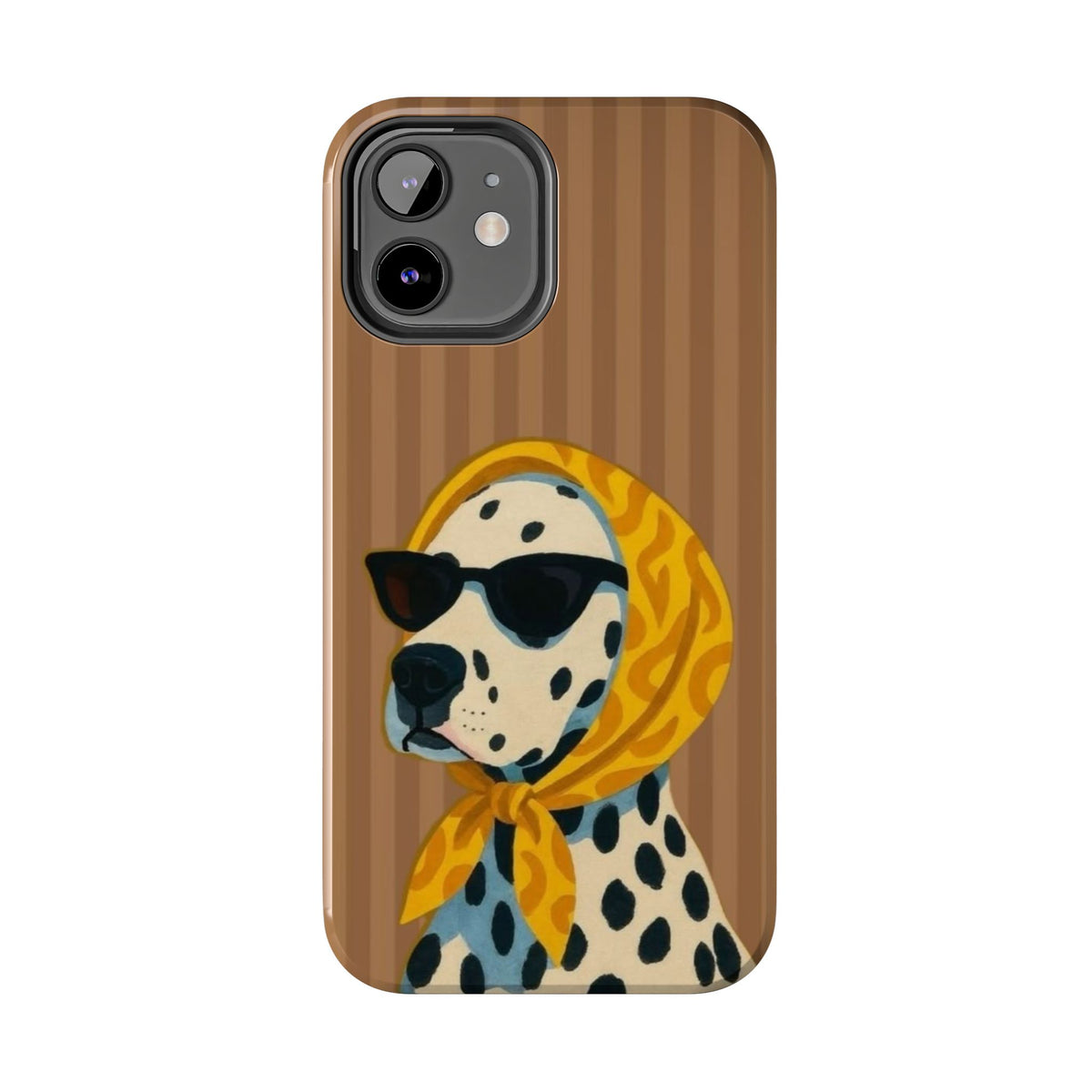 Dalmatian in Scarf Tough Phone Case — Retro Dog Print Protective Cover