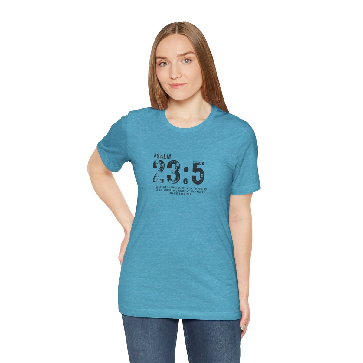 Psalm 23:5 T‑Shirt — Christian Inspirational Scripture Tee