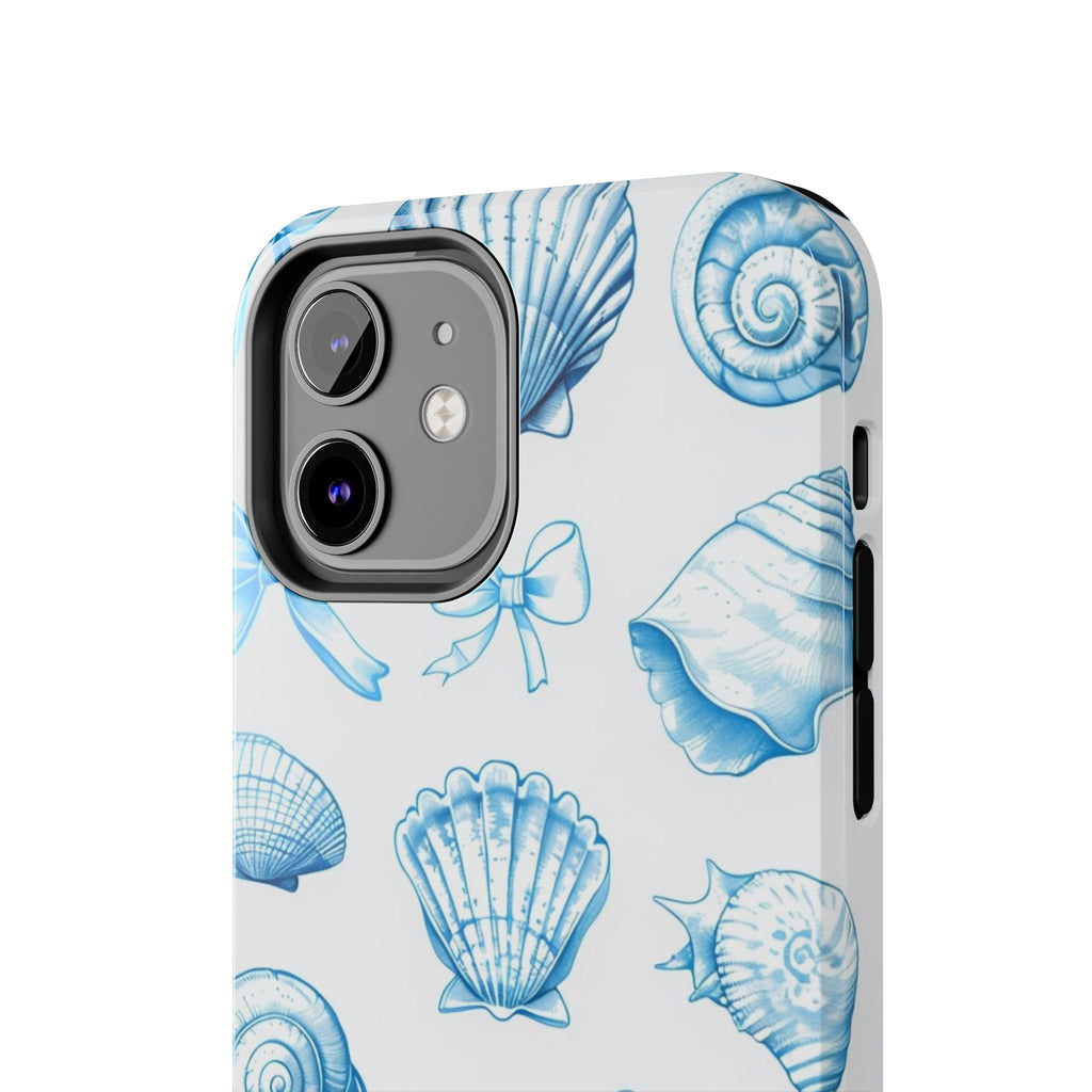 Seashell Blue Tough Phone Case – Coastal Shell Pattern Protective Cover