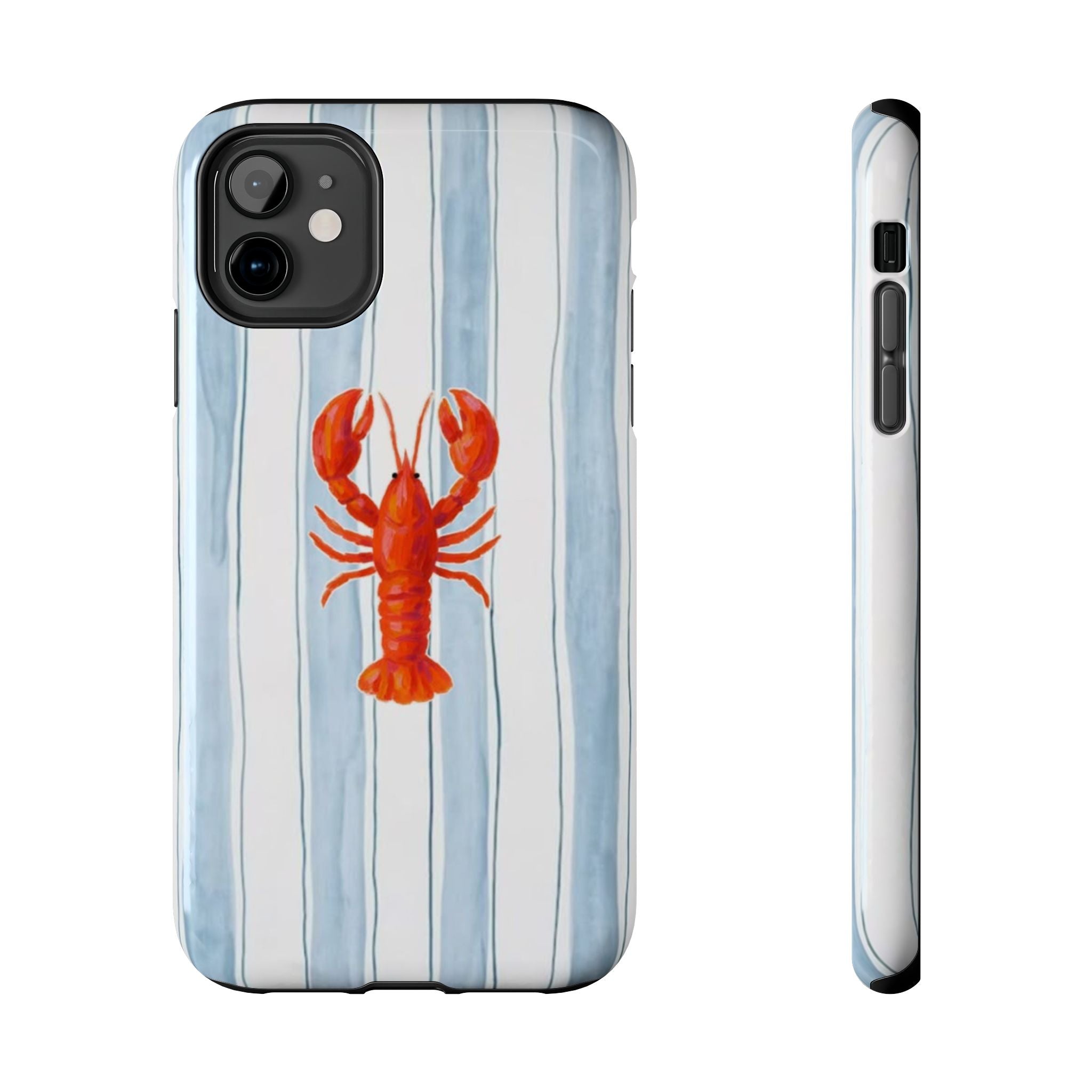 Lobster Stripe Tough Phone Case — Coastal Nautical Protective Cover