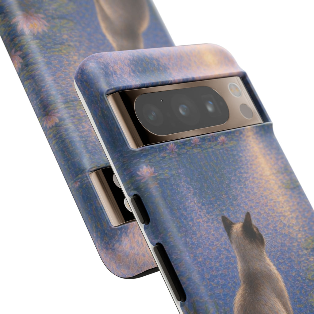 Cat Moonlight Phone Case — Serene Siamese by Lily Pond