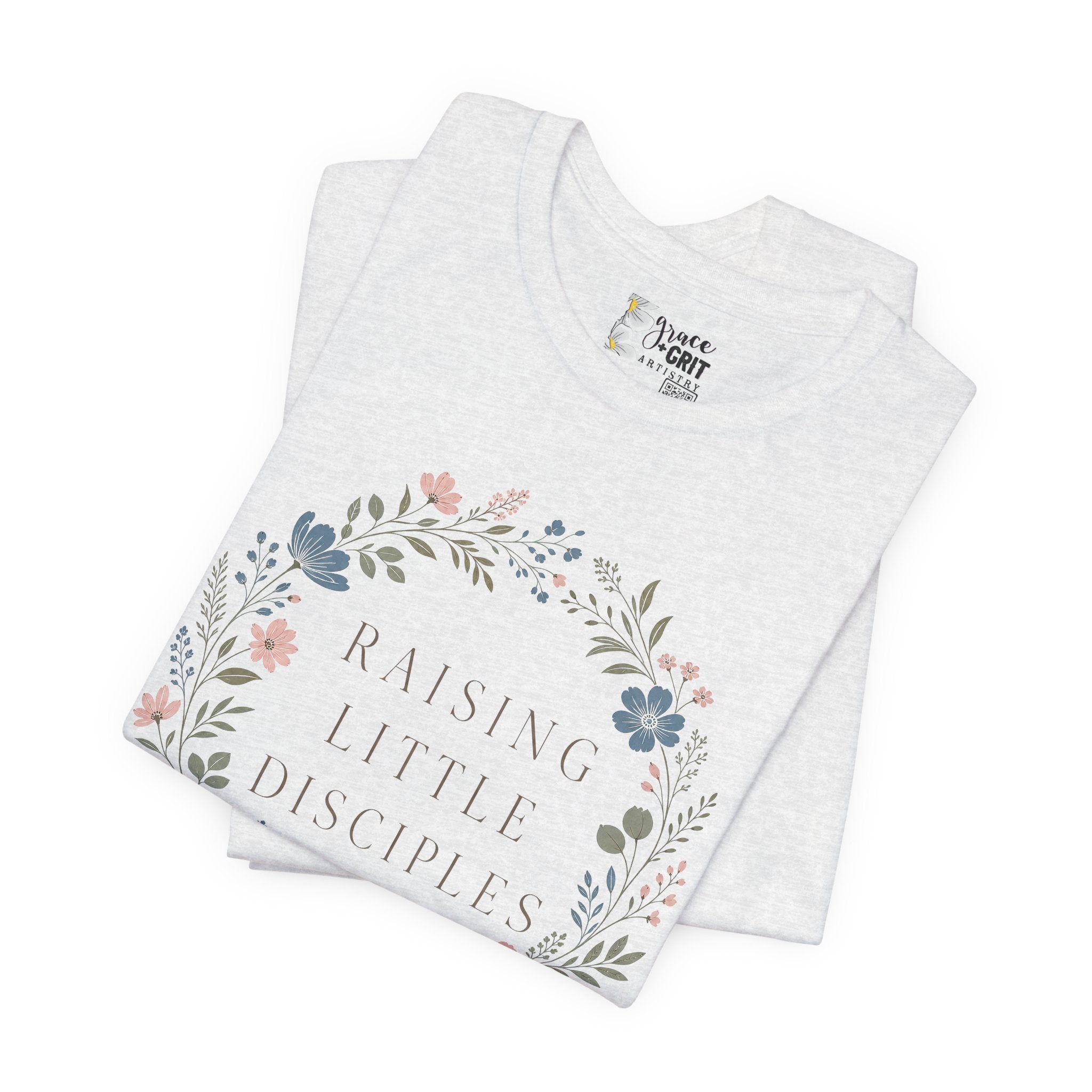 T-Shirt — "Raising Little Disciples" Floral Kids Ministry Tee