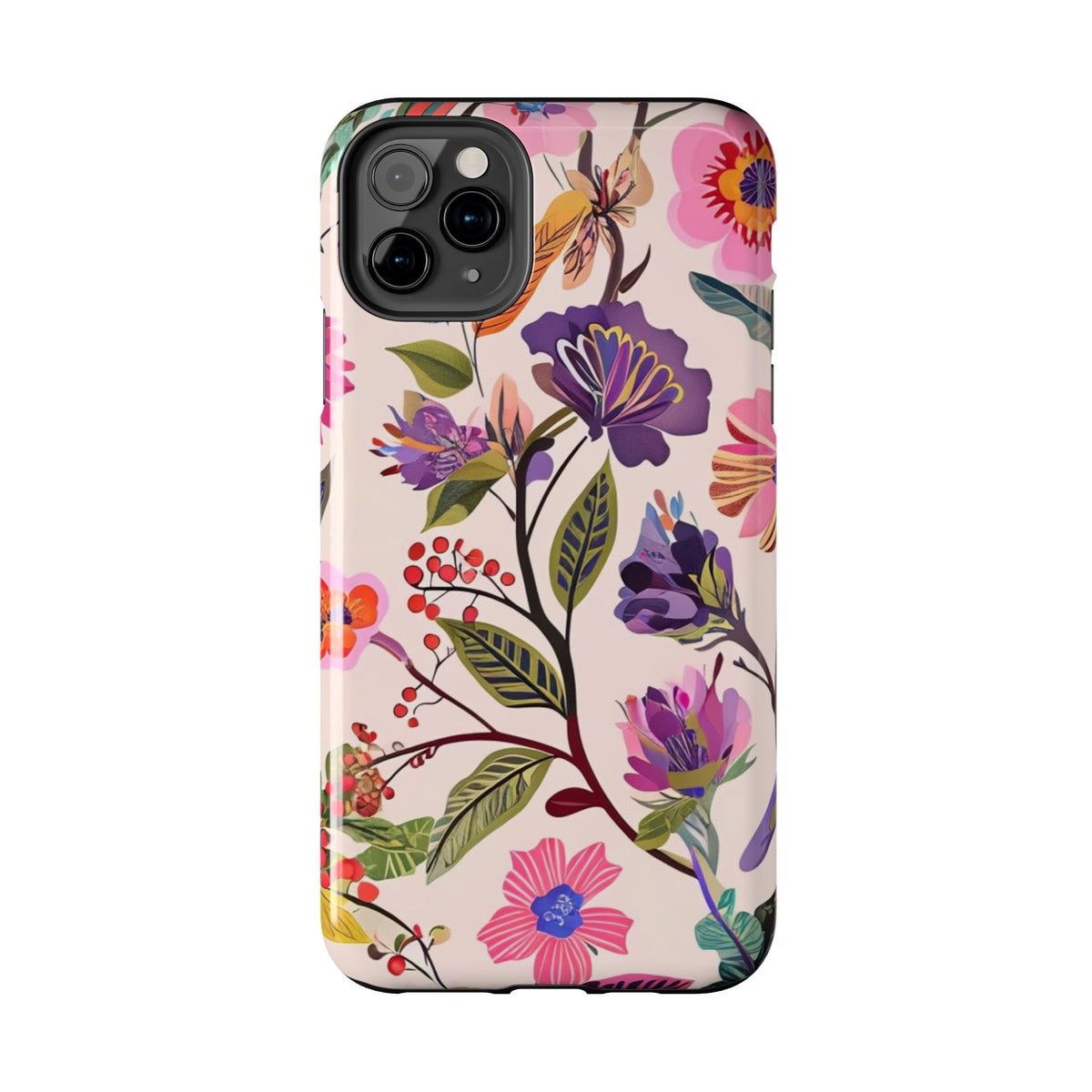 Floral Tough Phone Case – Colorful Botanical Flower Design