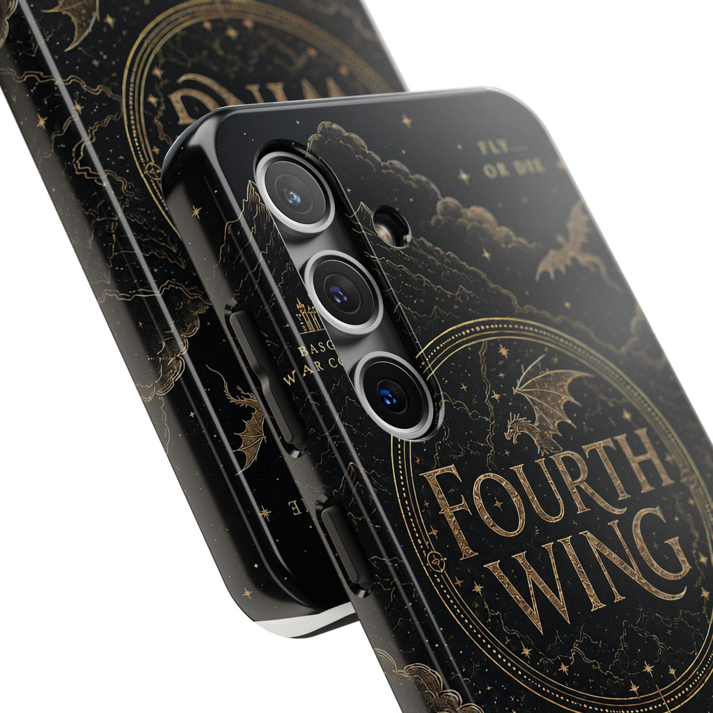 Fourth Wing Tough Phone Case — Dark Fantasy Dragon Design, 'Fly or Die' Quote