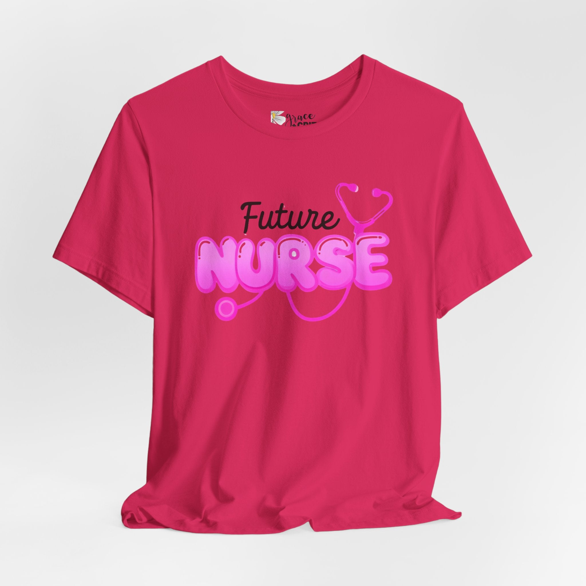 Future Nurse T-Shirt – Pink Stethoscope Nursing Student Tee
