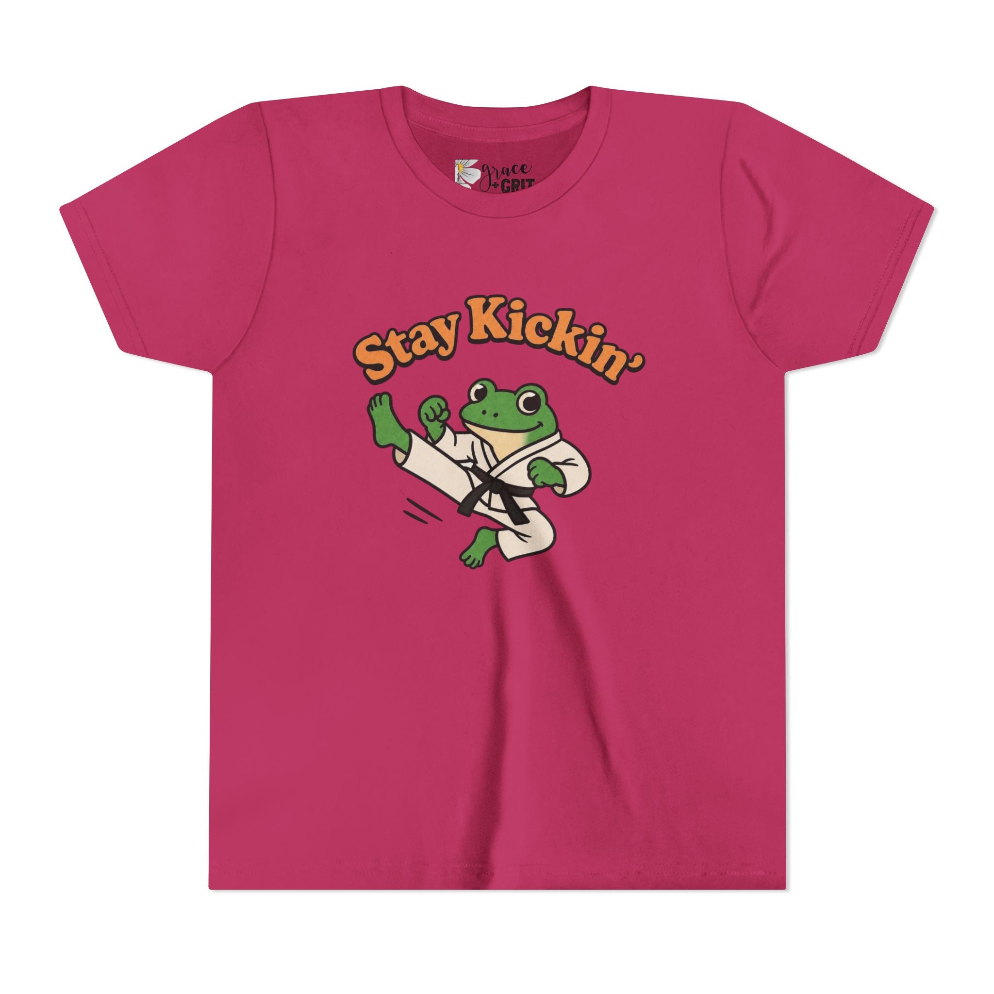 Stay Kickin' Frog Martial Arts Youth Tee | Karate Frog Kids Shirt