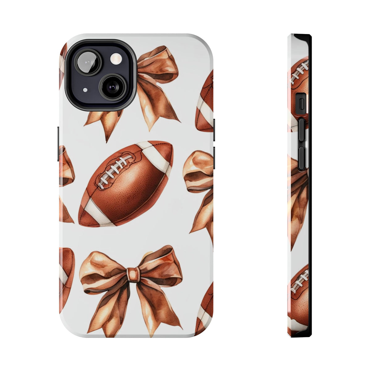 Tough Phone Case – Football & Bow Pattern
