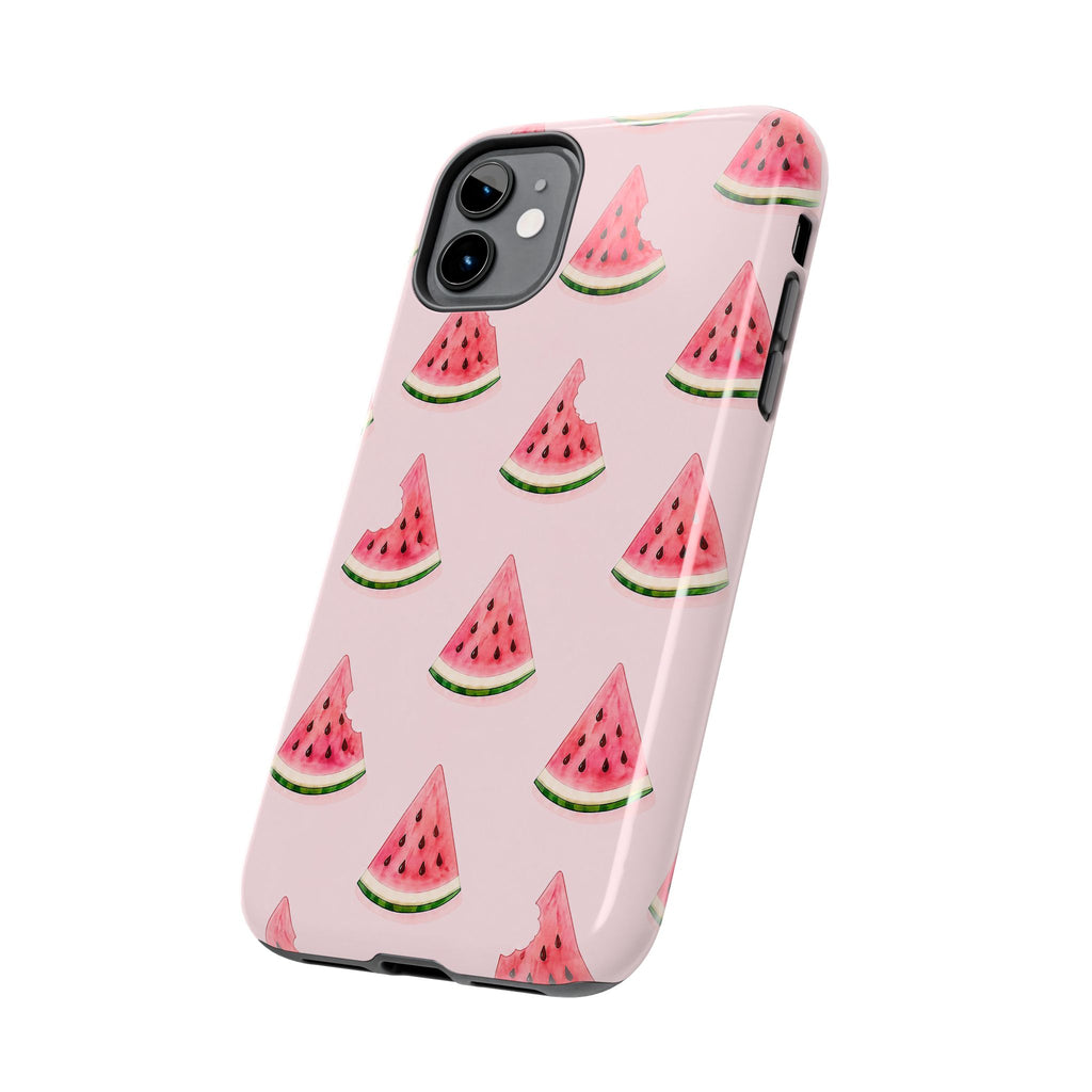 Watermelon Slice Tough Phone Case — Pink Fruit Pattern, Summer Phone Cover
