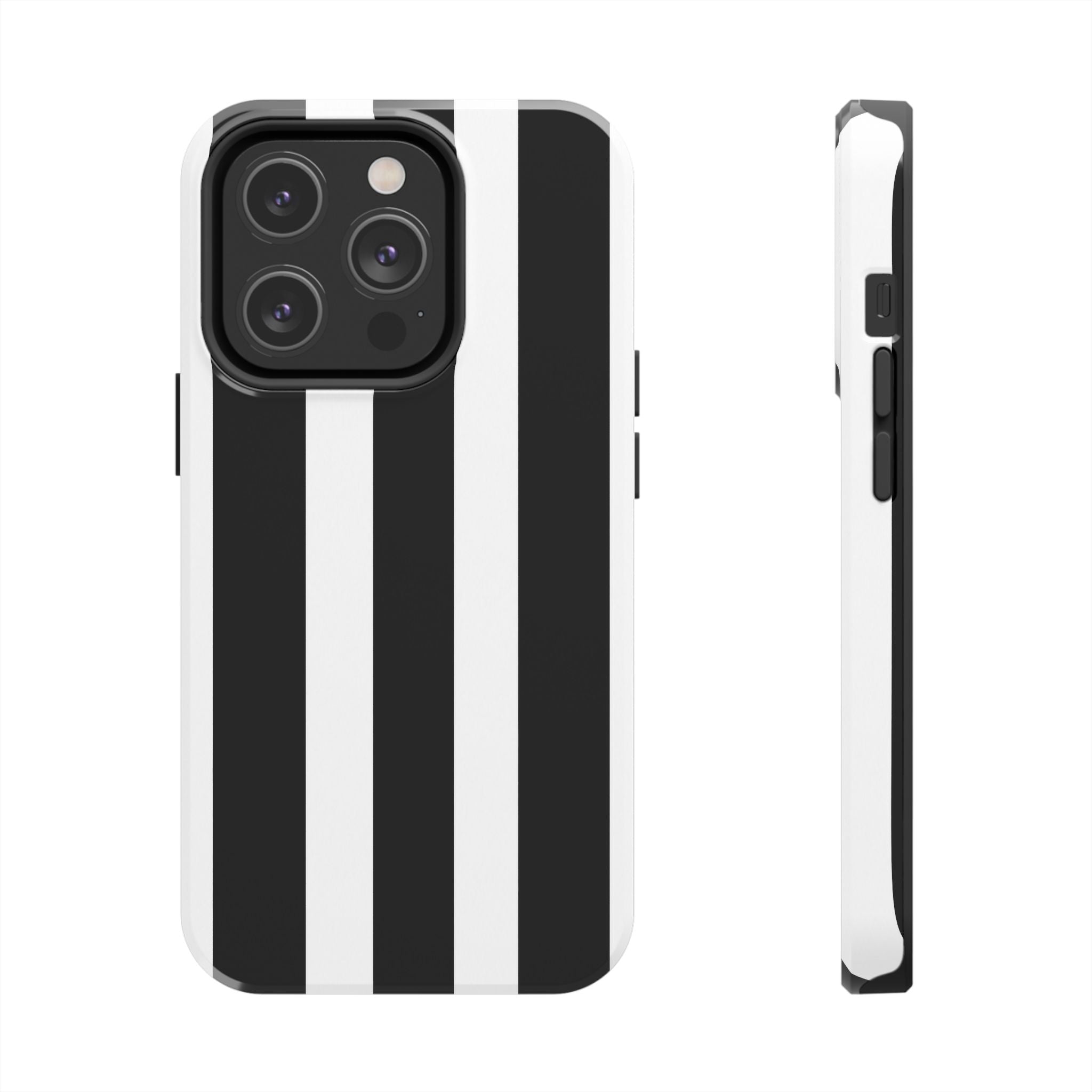 Black & White Bold Stripe Phone Case — Tough Protective Cover