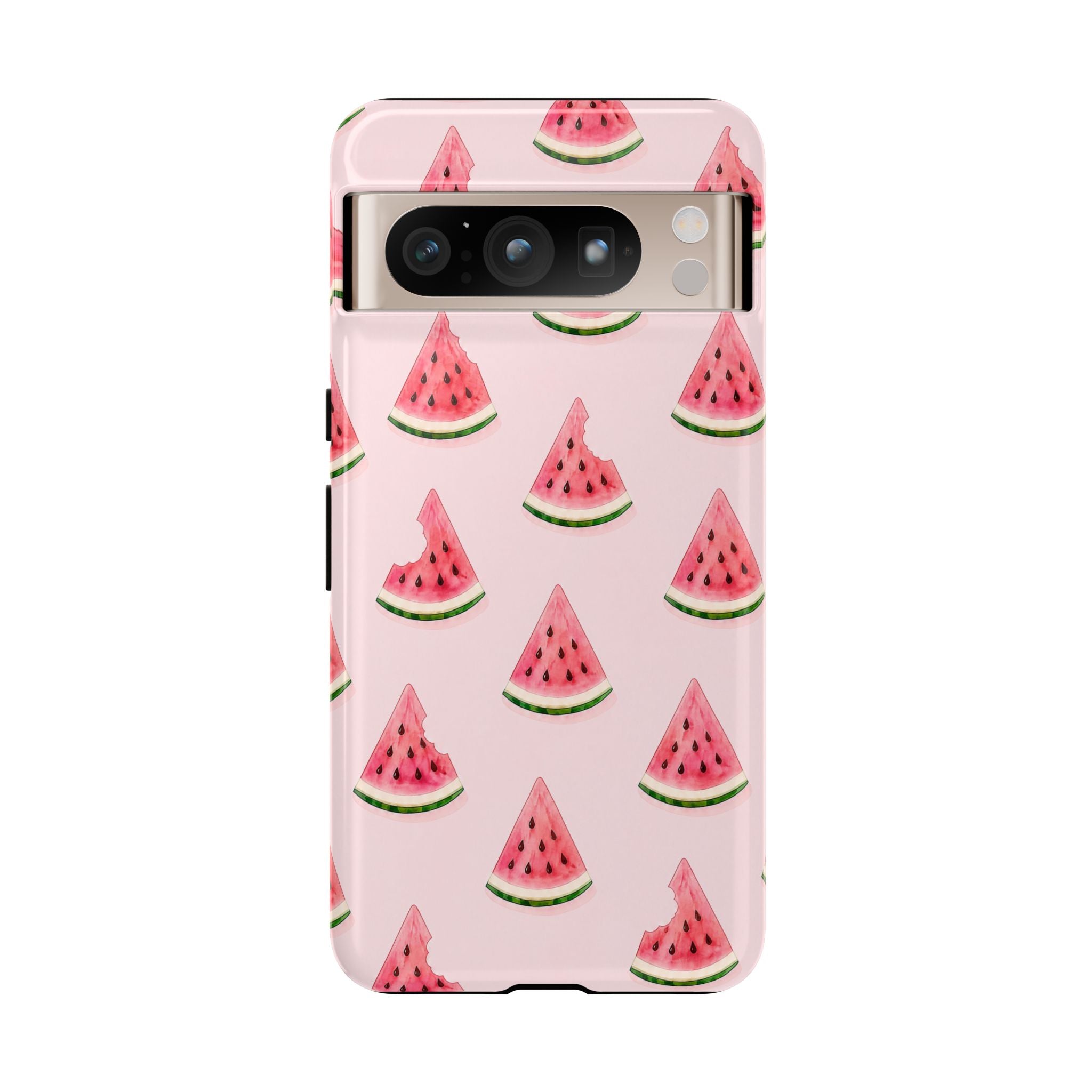 Watermelon Pattern Tough Phone Case — Pink Fruit Slice Protective Case