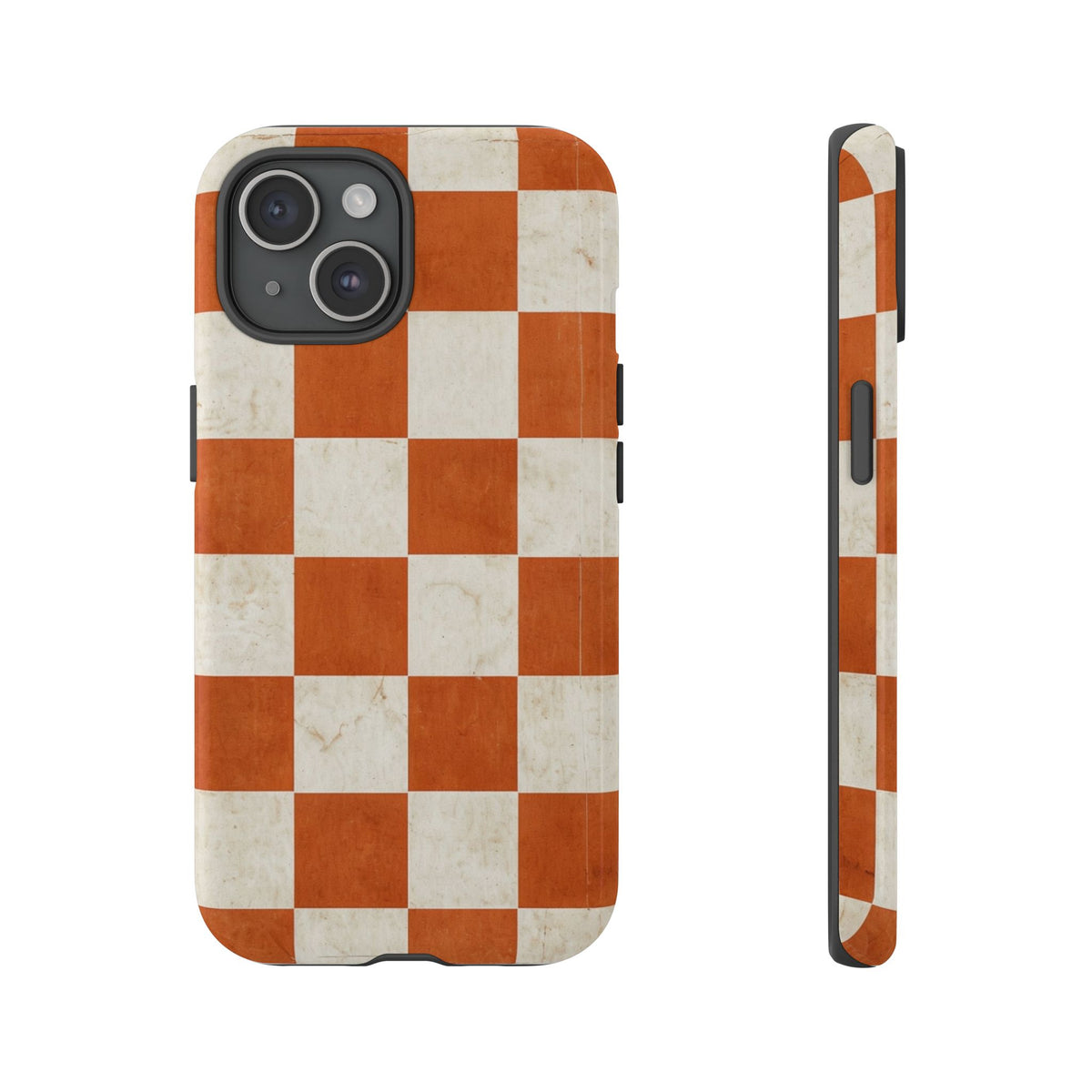 Vintage Orange Checkerboard Tough Phone Case