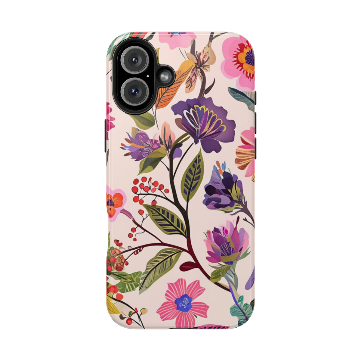 Floral Tough Phone Case – Colorful Botanical Flower Design
