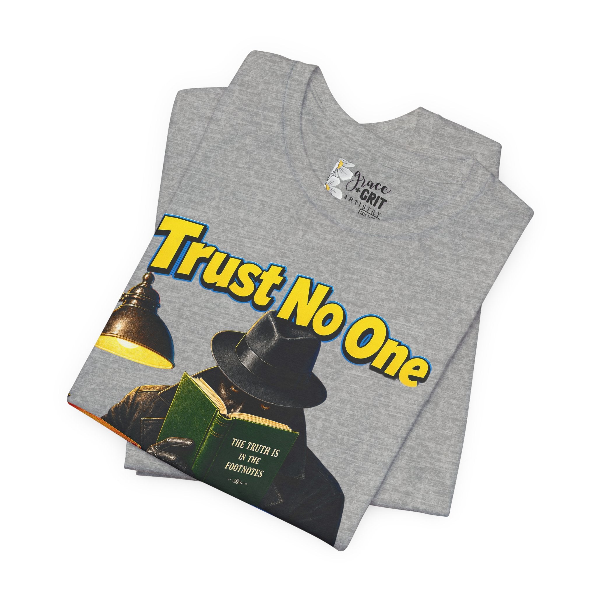 Trust No One “Suspiciously Well Read” Tee – Mystery Reader Graphic T‑Shirt