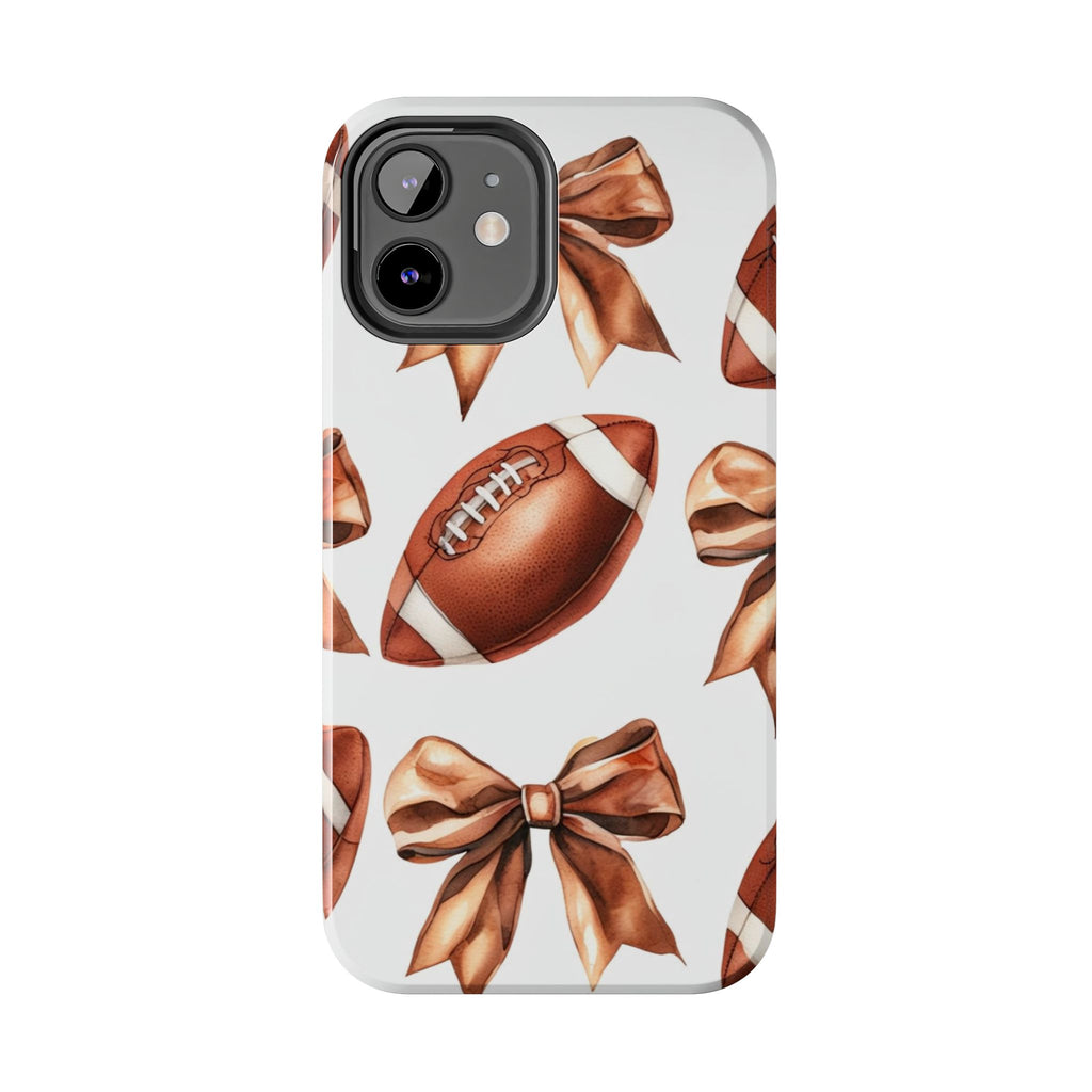 Tough Phone Case – Football & Bow Pattern