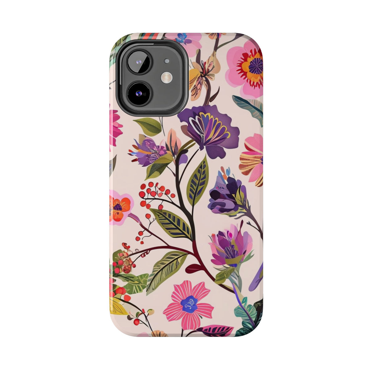 Floral Tough Phone Case – Colorful Botanical Flower Design