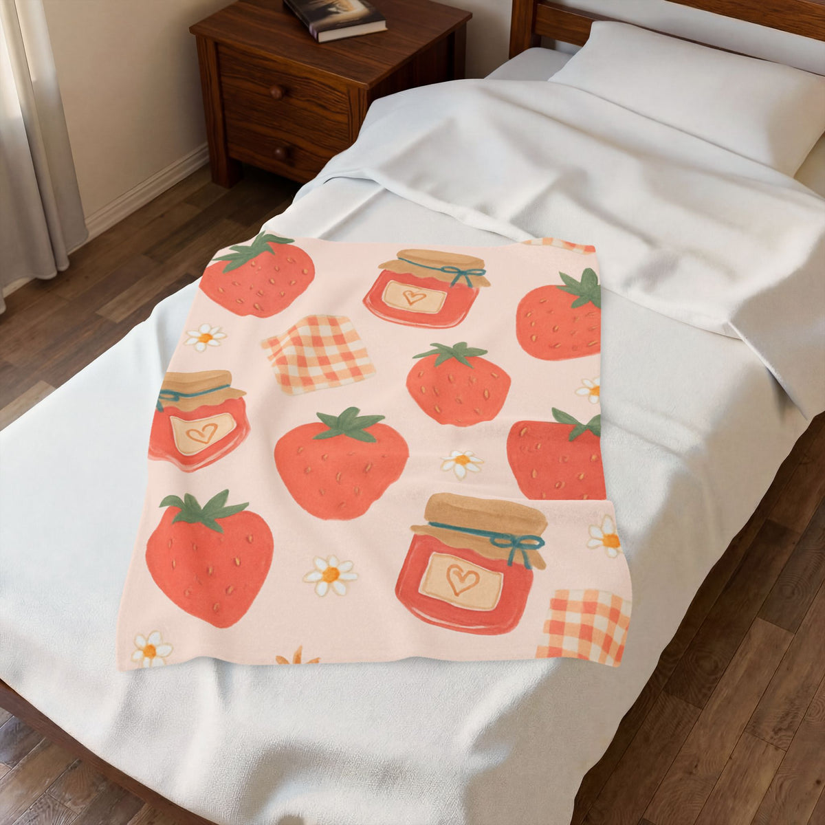Strawberry Jam Velveteen Plush Blanket