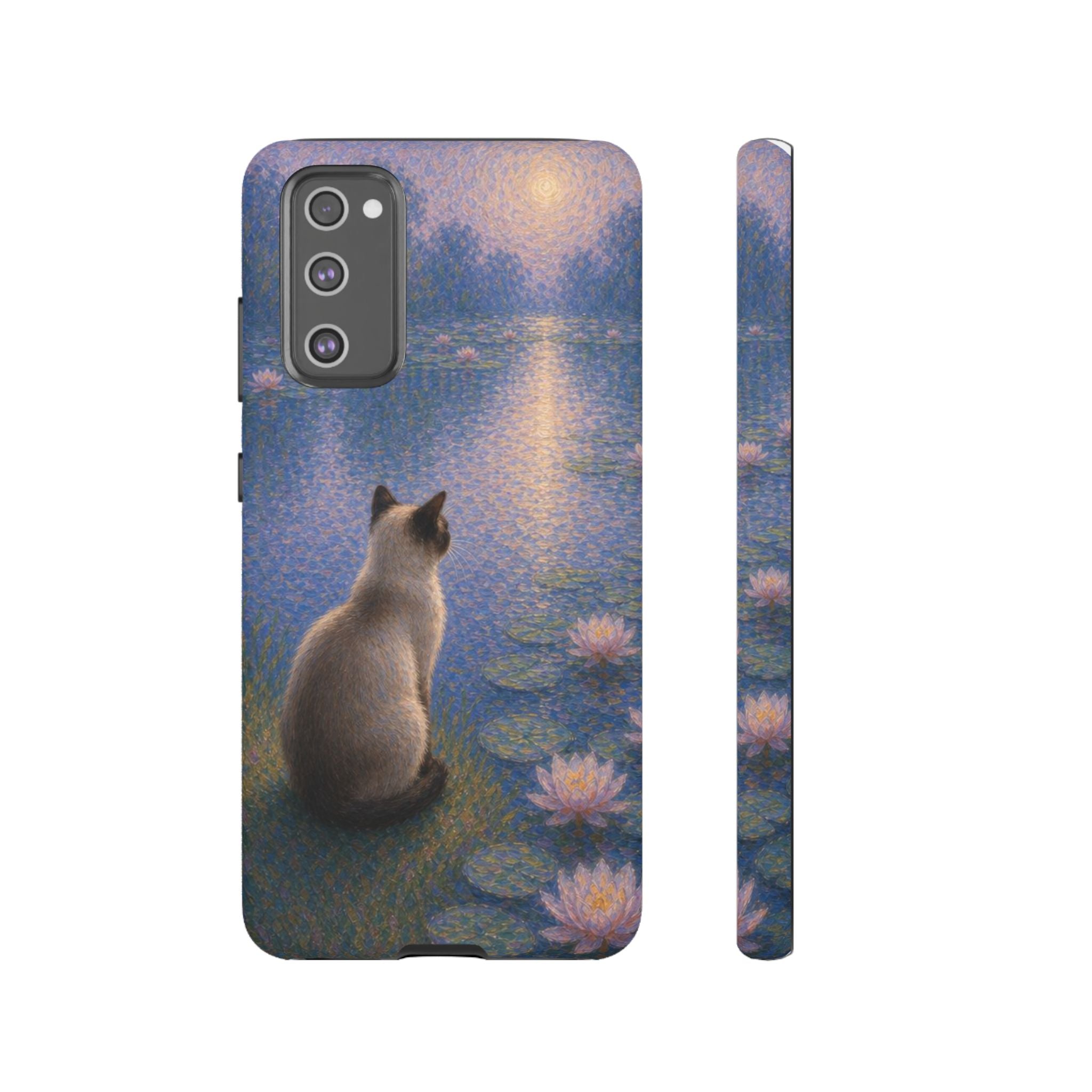 Cat Moonlight Phone Case — Serene Siamese by Lily Pond