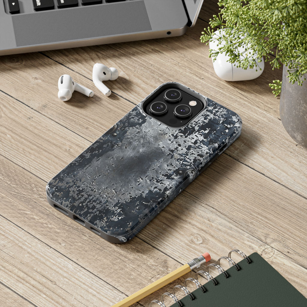 Rugged Distressed Metal Phone Case — Industrial Grunge iPhone Cover