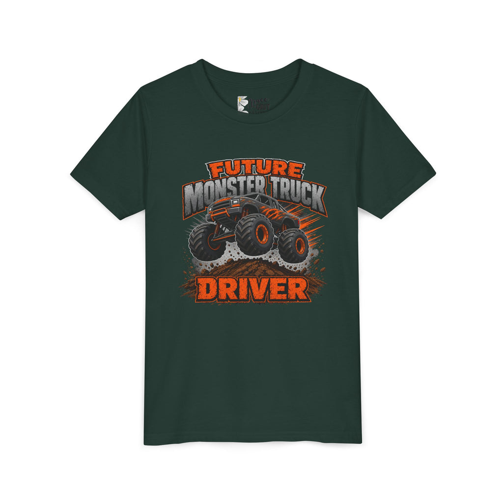 Future Monster Truck Driver Youth Tee — Kids Graphic Truck Shirt for Little Fans