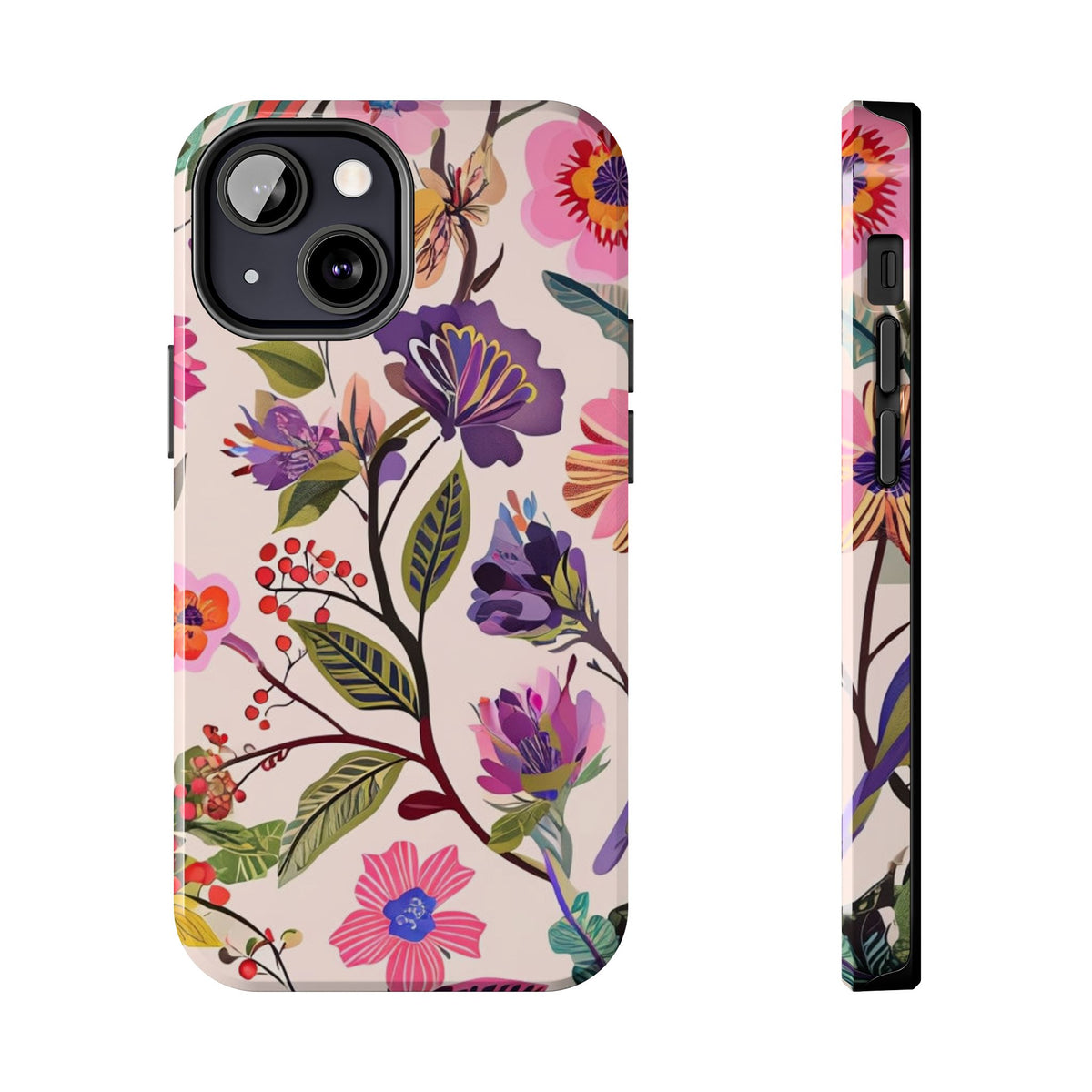 Floral Tough Phone Case – Colorful Botanical Flower Design