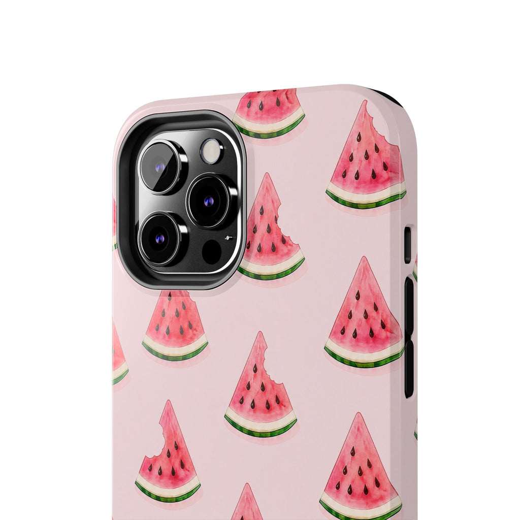Watermelon Slice Tough Phone Case — Pink Fruit Pattern, Summer Phone Cover