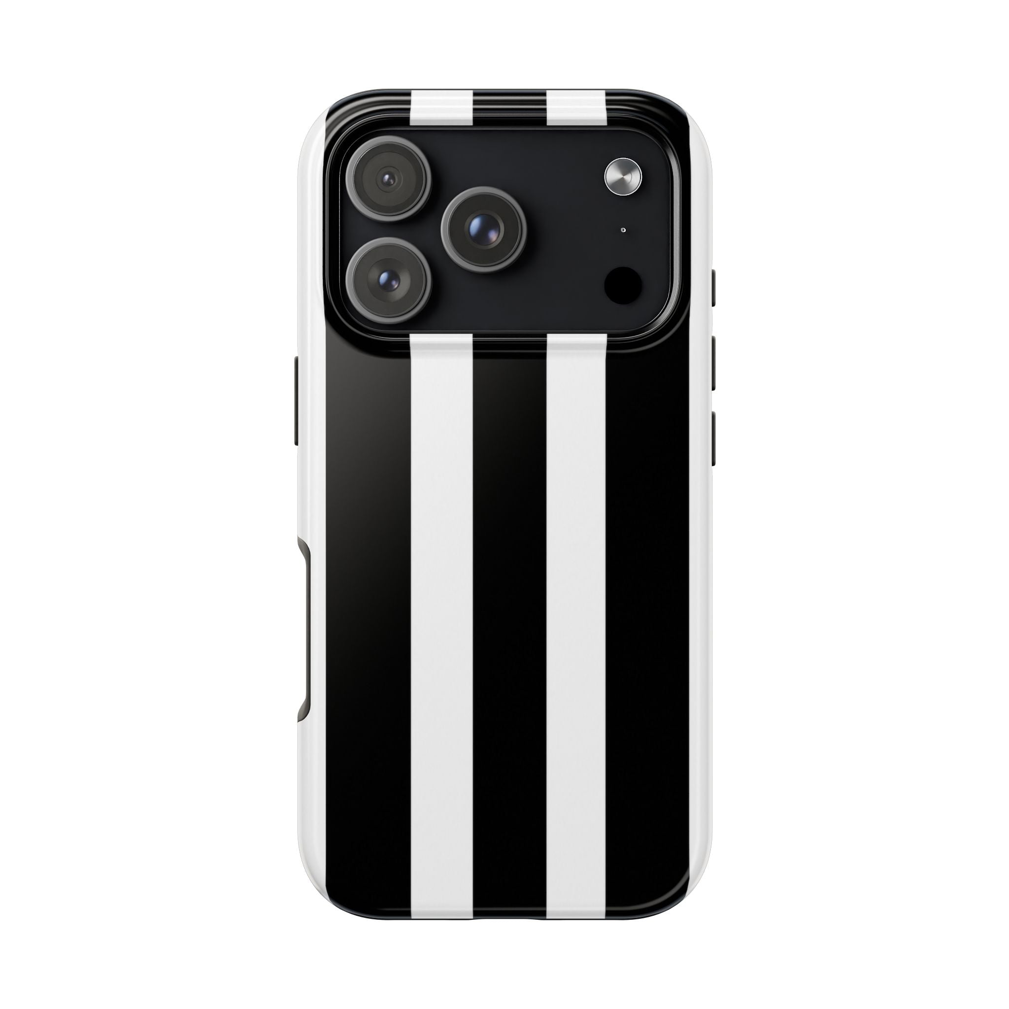 Black & White Bold Stripe Phone Case — Tough Protective Cover