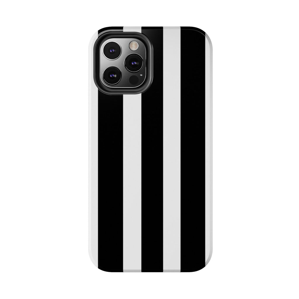 Black & White Bold Stripe Phone Case — Tough Protective Cover